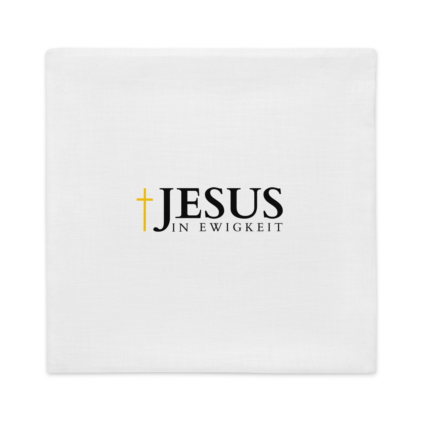 JESUS in Ewigkeit - Premium-Kissenbezug - Helles Design DE ${variant-option} faith design by The Light of Life