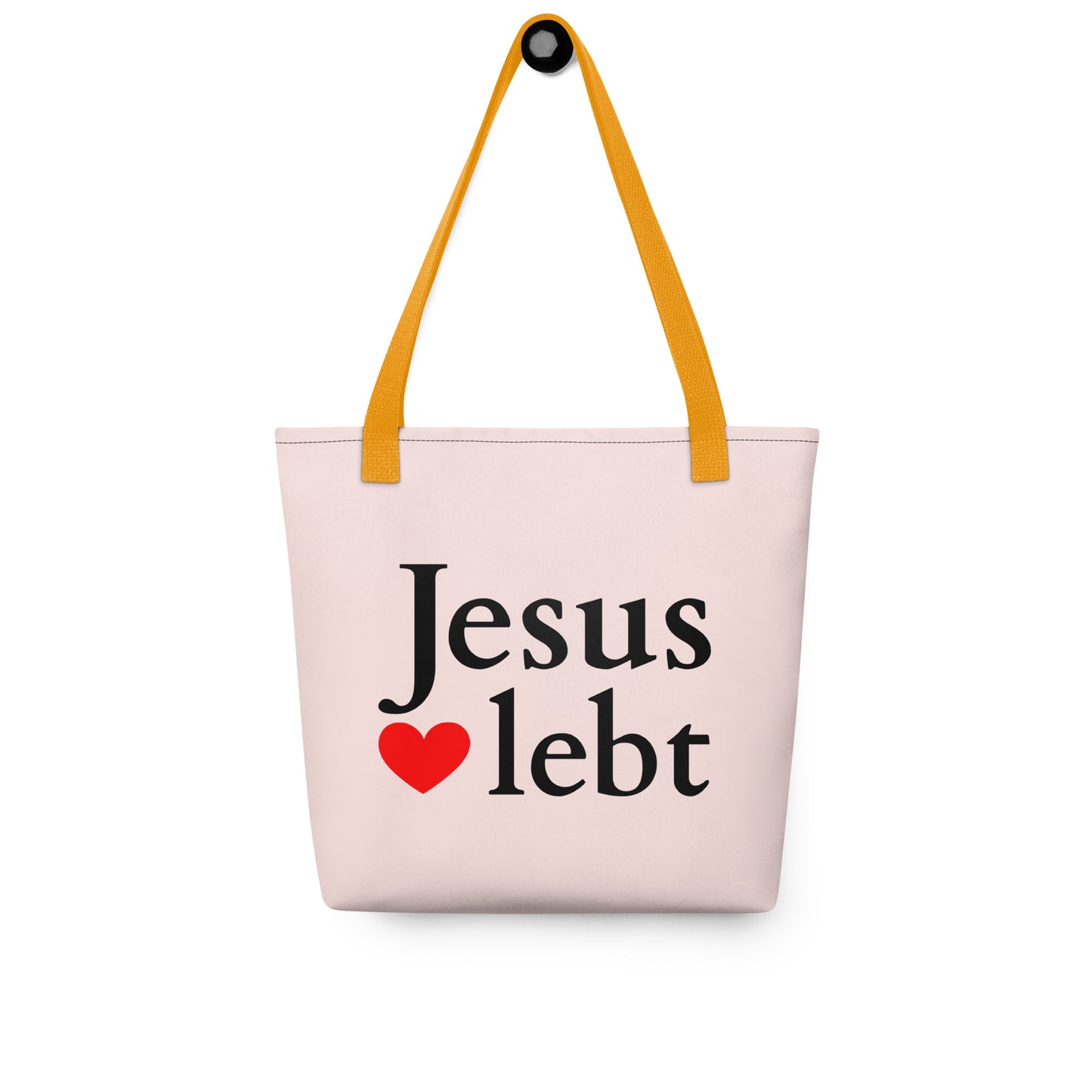 Jesus lebt - Stoffbeutel Pink DE faith design by The Light of Life