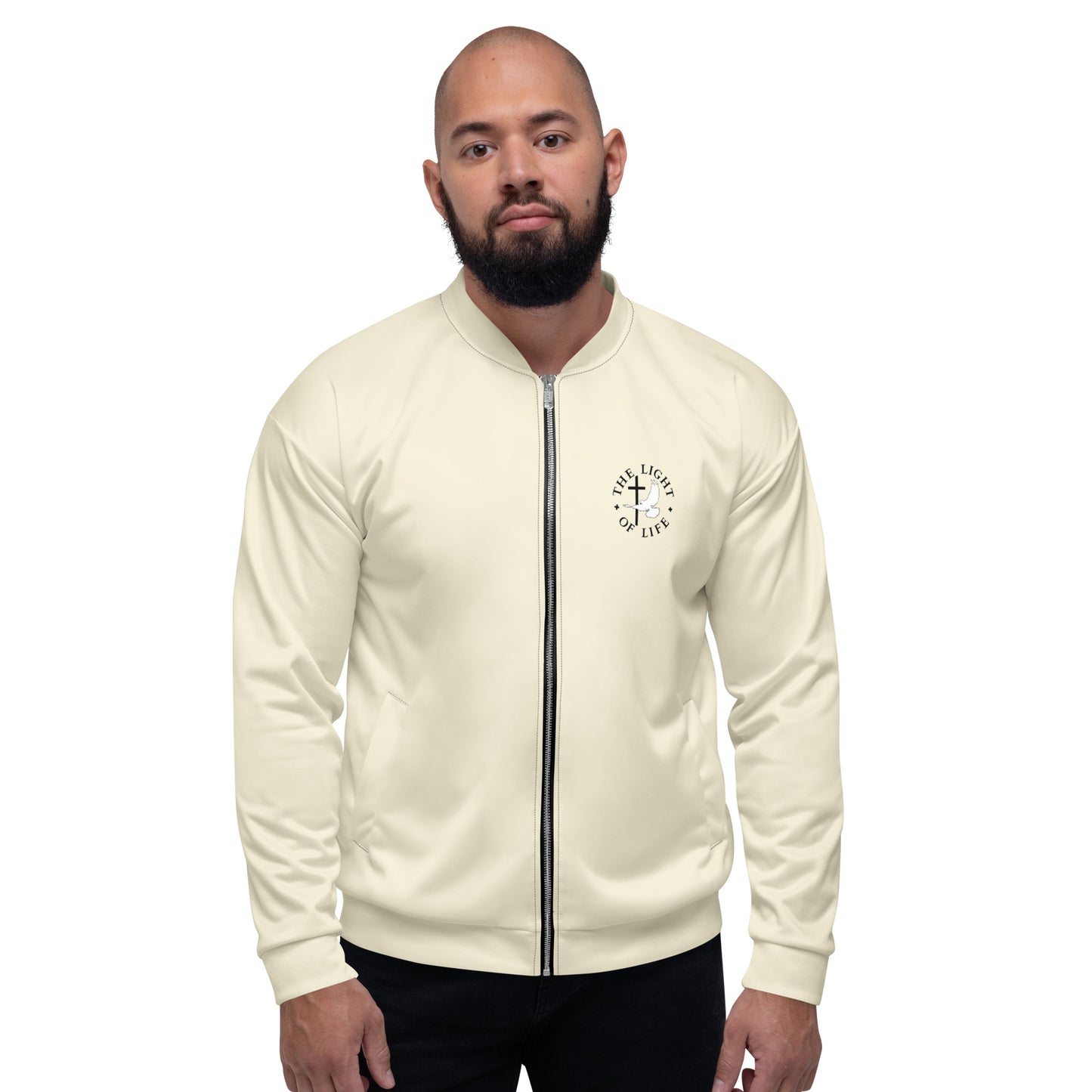 The Light of LIfe, JESUS the Way - Unisex Bomber Jacket bright design - EN ${variant-option} faith design by The Light of Life