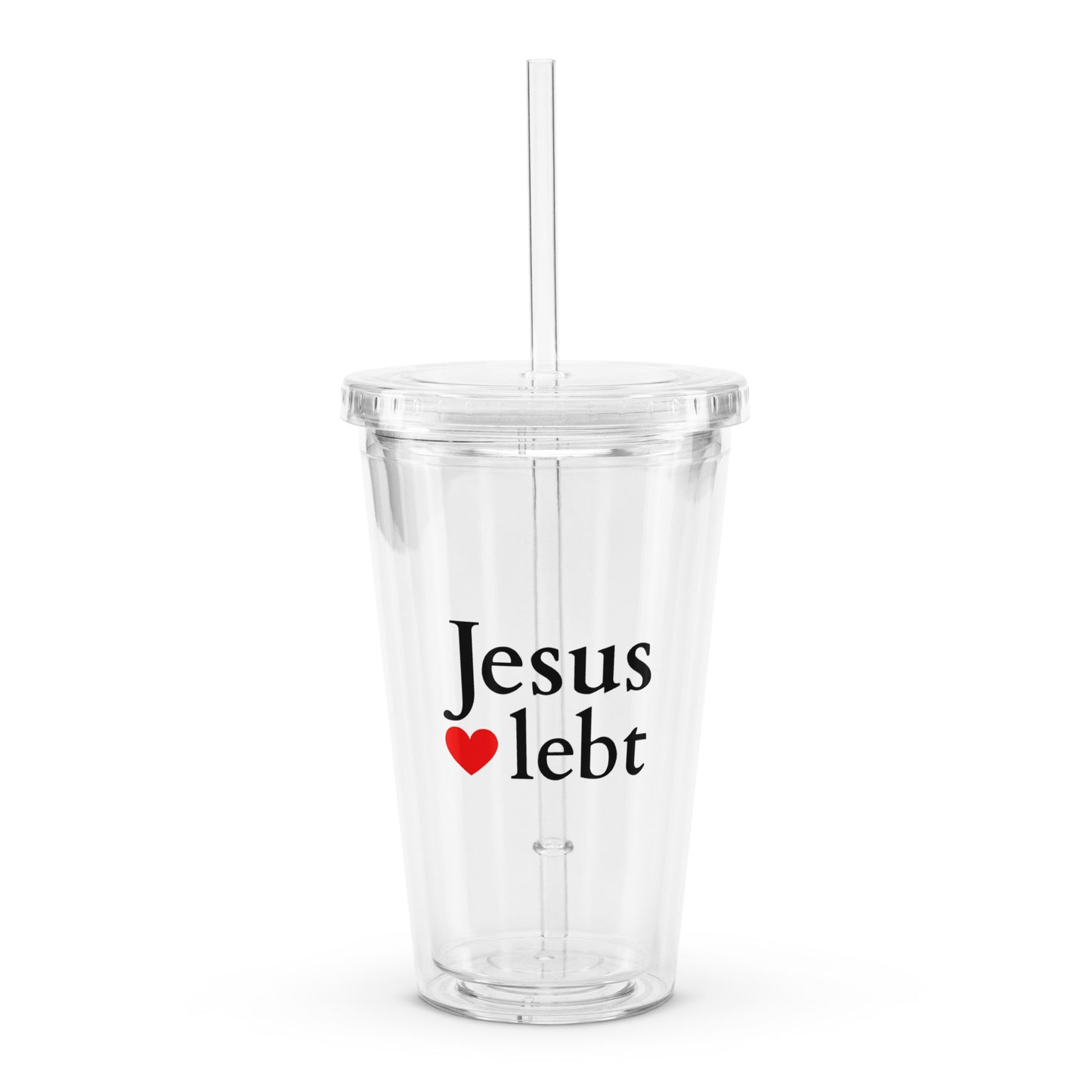 Jesus lebt - Becher aus Plastik - helles Design DE faith design by The Light of Life