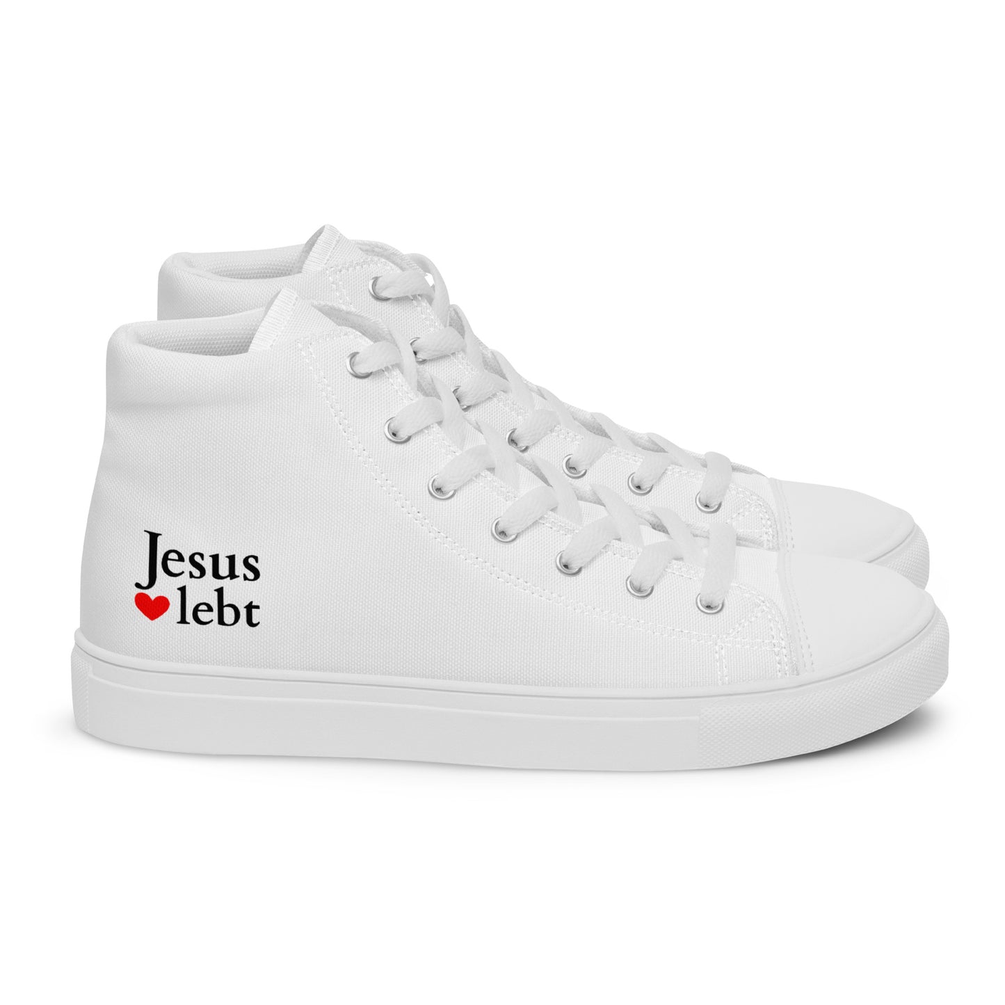 Jesus lebt - High-Top Leinenschuhe für Herren - Weiß DE faith design by The Light of Life