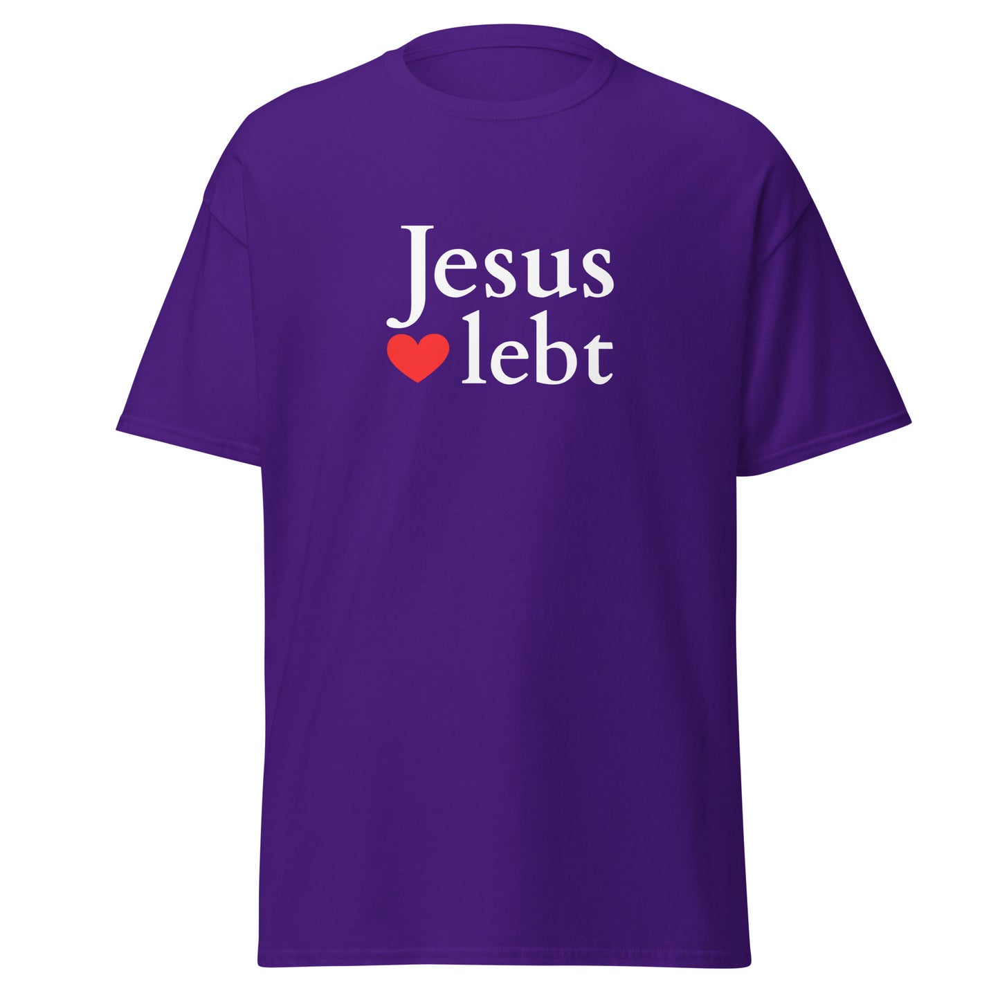 Jesus lebt - klassisches Unisex T-Shirt - dunkles Design - DE faith design by Das Licht des Lebens