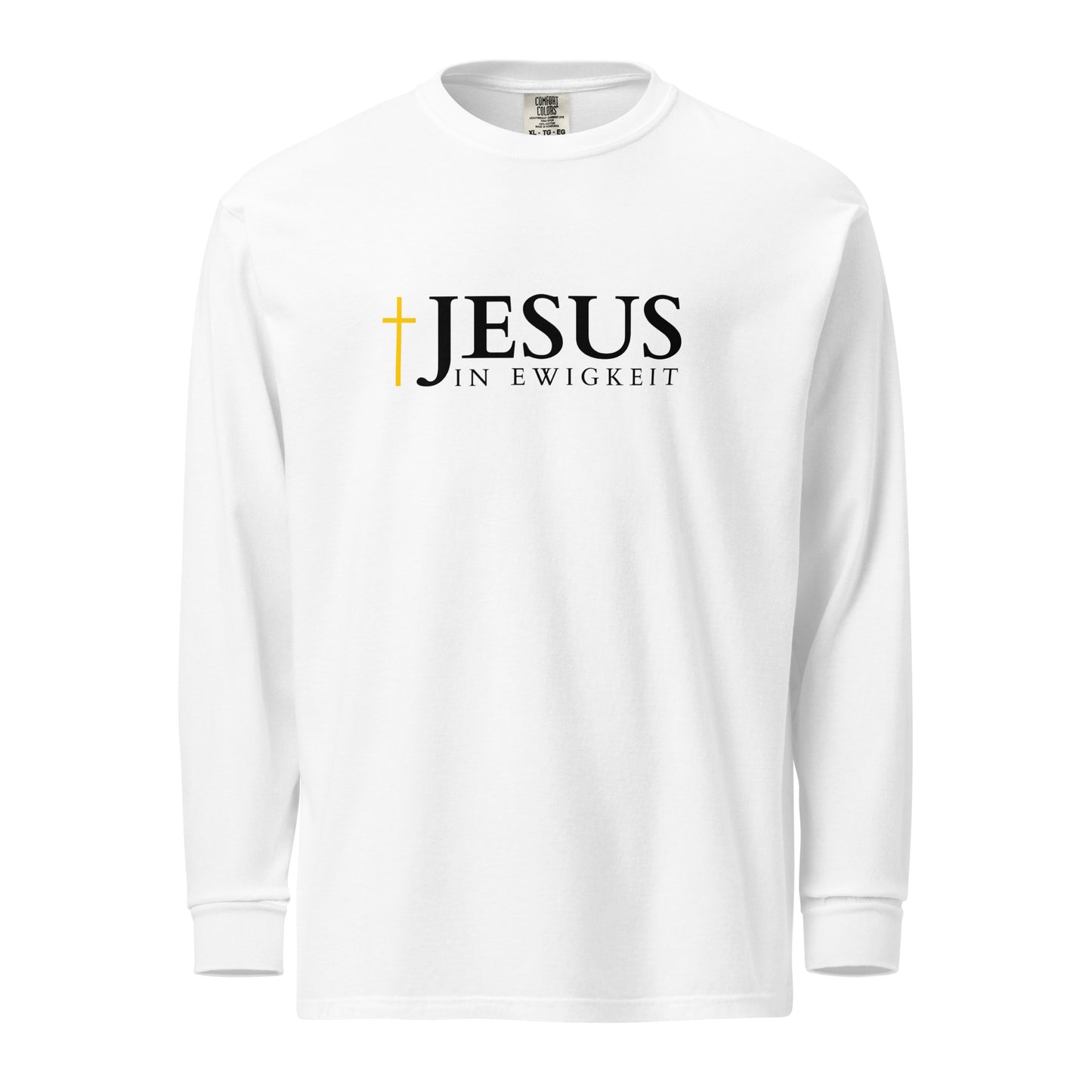 JESUS in EWIGKEIT - Textilgefärbtes Schweres Langarmshirt - helles Design - DE ${variant-option} faith design by The Light of Life
