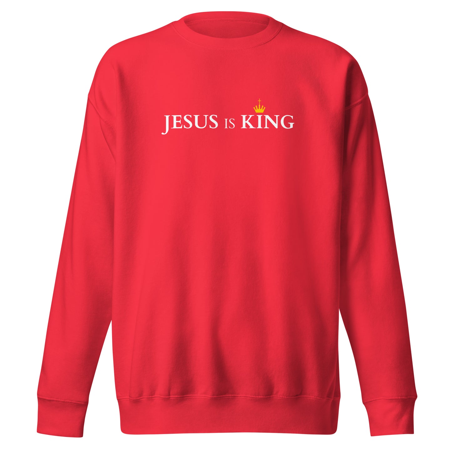 JESUS is KING - Unisex-Premium-Pullover - dunkles Design DE faith design by The Light of Life