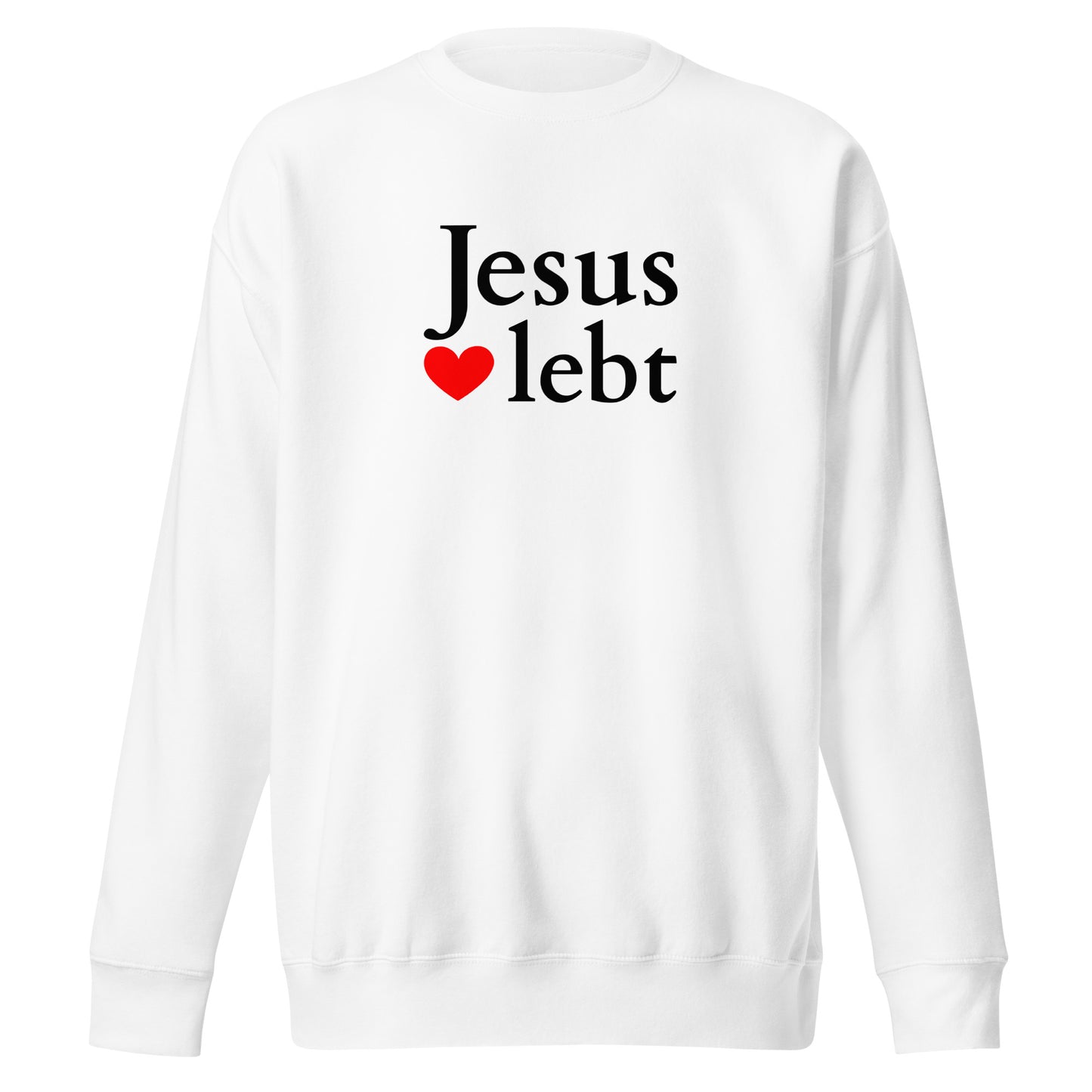 Jesus lebt - Unisex-Premium-Pullover - helles Design DE faith design by The Light of Life