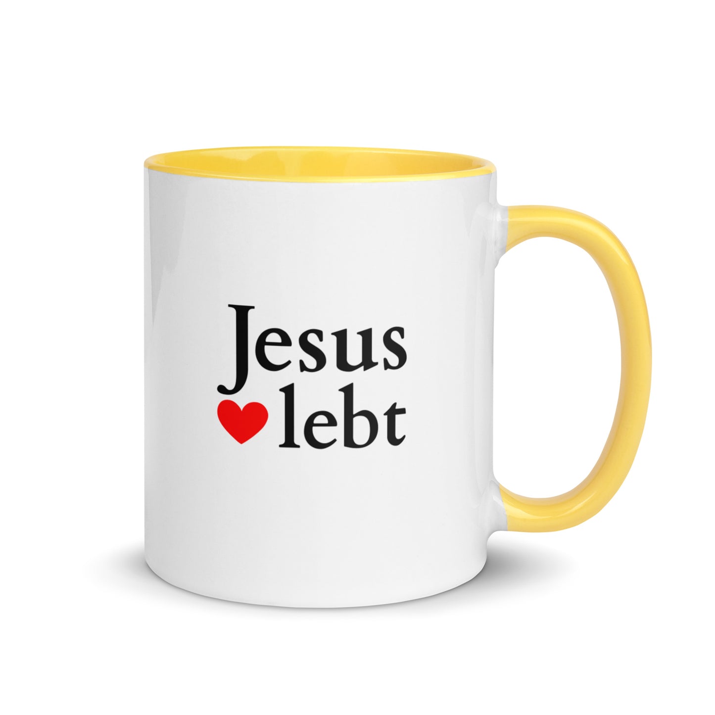 Jesus lebt - Tasse mit farbiger Innenseite - helles Design DE faith design by The Light of Life