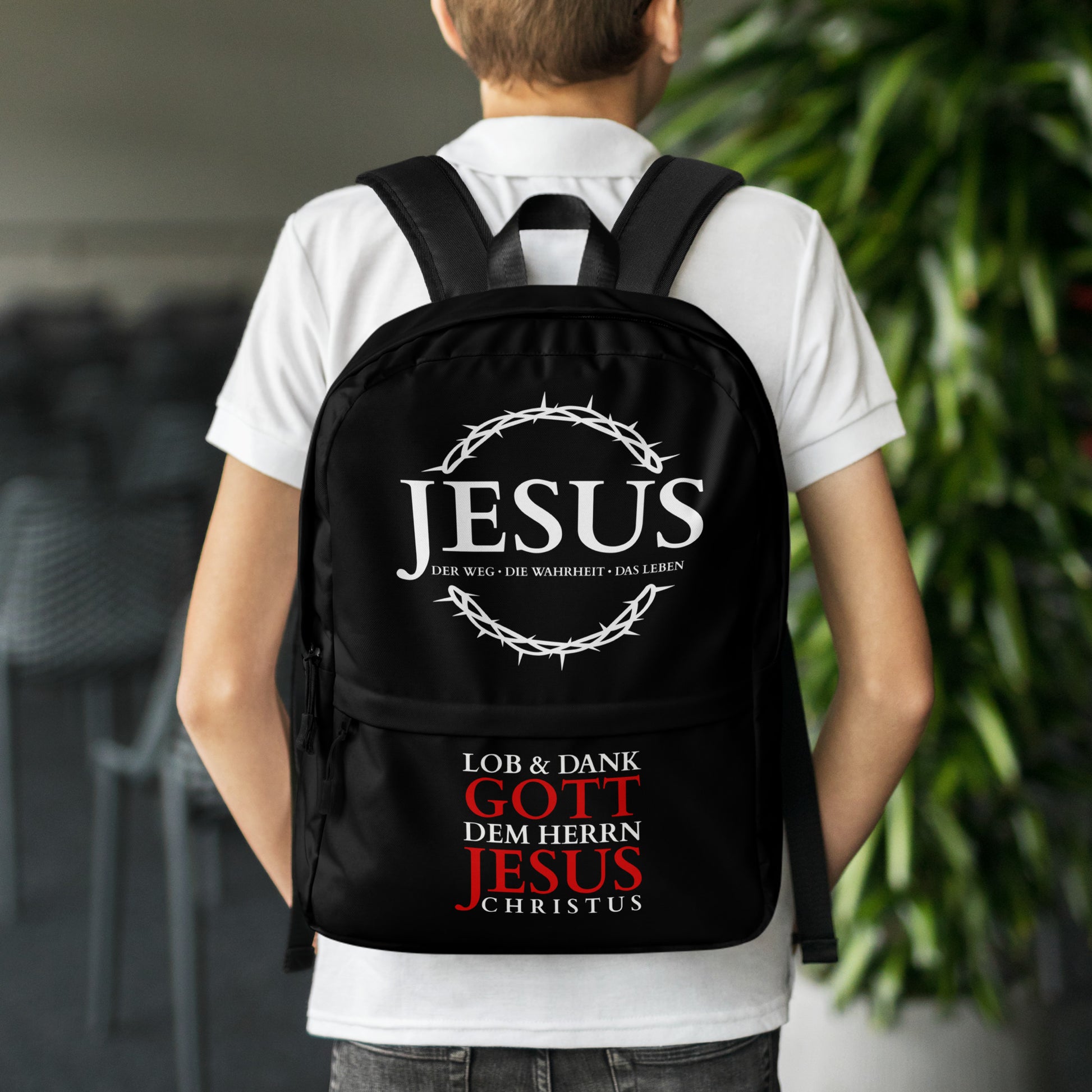 JESUS Rucksack schwarz DE faith design by The Light of Life