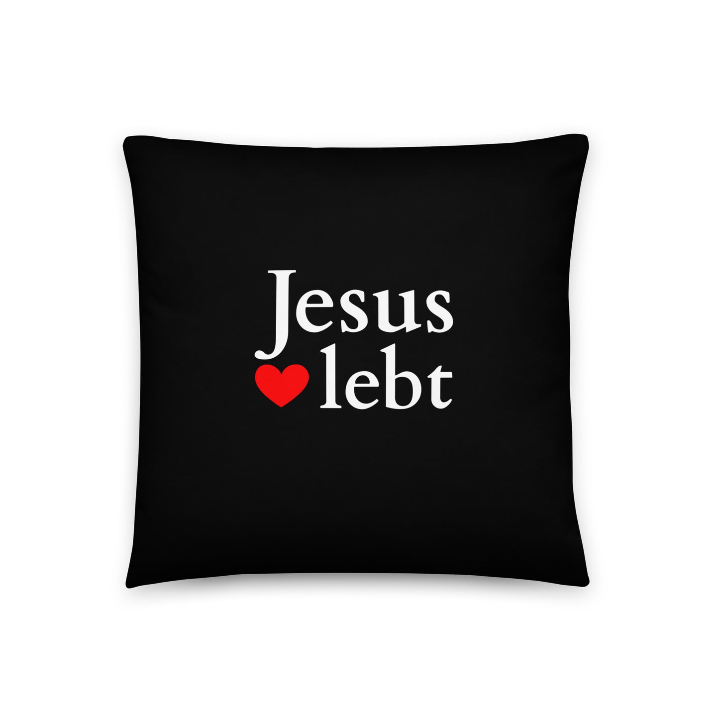 Jesus lebt - Basic-Kissen - Helles Design DE faith design by The Light of Life