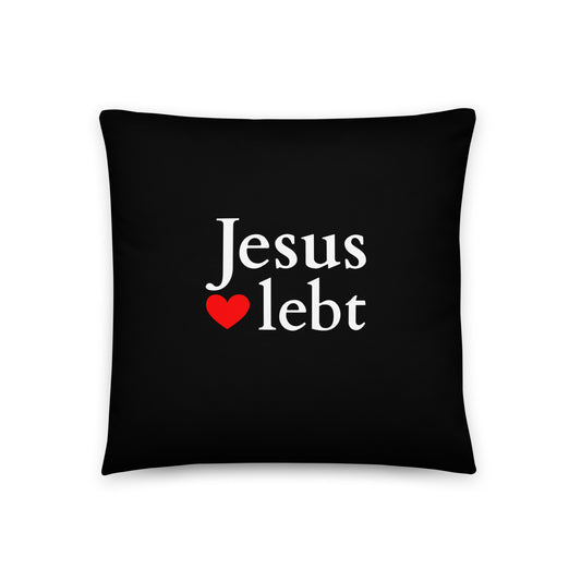 Jesus lebt - Basic-Kissen - Helles Design DE ${variant-option} faith design by The Light of Life