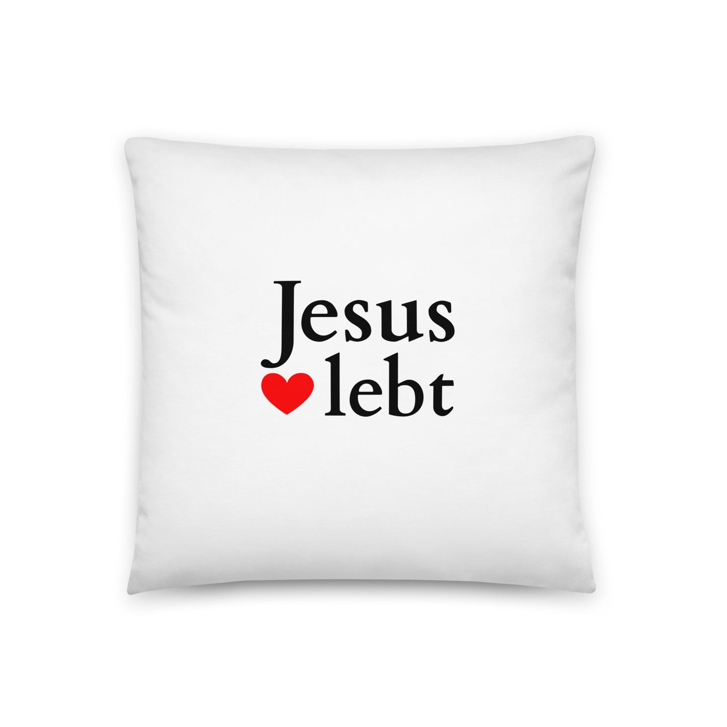 Jesus lebt - Basic-Kissen -Helles Design DE ${variant-option} faith design by The Light of Life