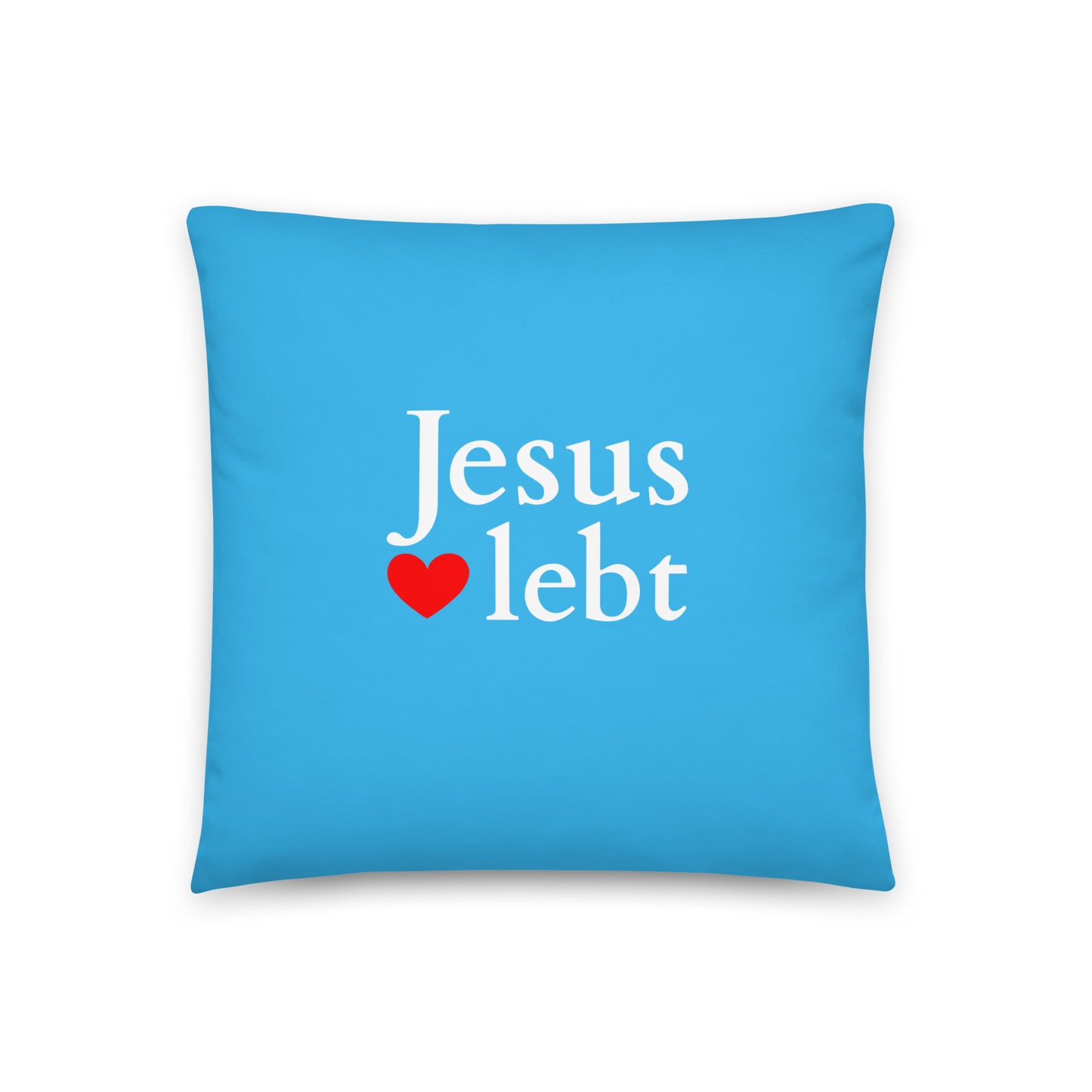 Jesus lebt - Basic-Kissen - Helles Design DE faith design by The Light of Life