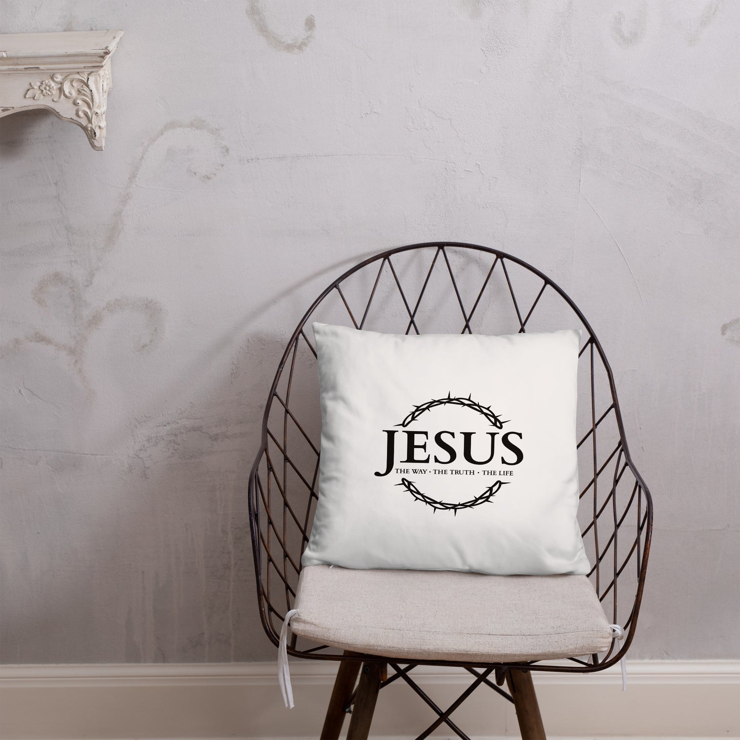 JESUS the Way, the Truth, the Life - Basic Pillow - Bright Design EN faith design by The Light of Life