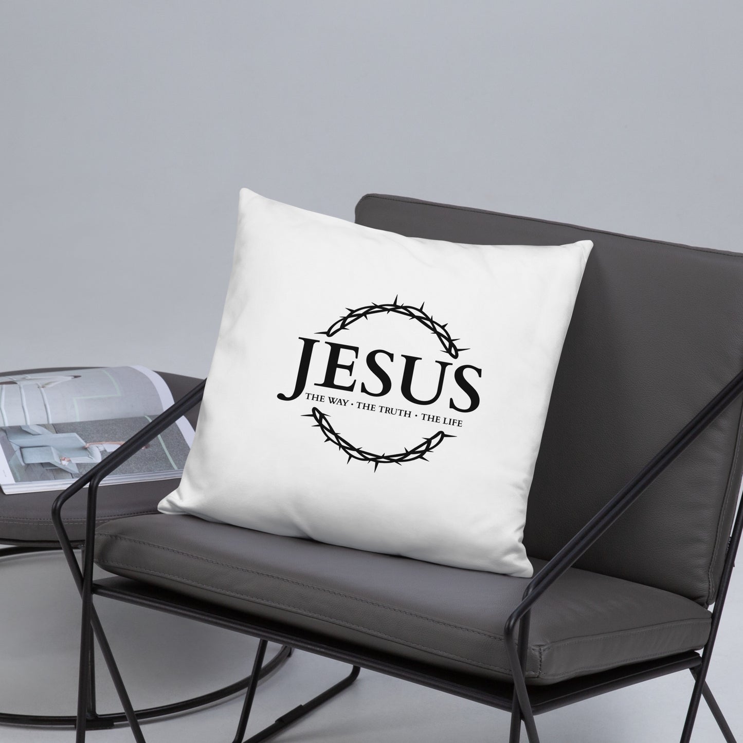 JESUS the Way, the Truth, the Life - Basic Pillow - Bright Design EN faith design by The Light of Life