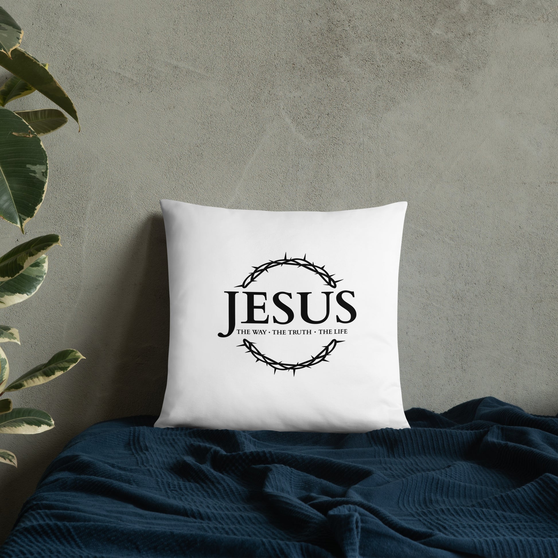 JESUS the Way, the Truth, the Life - Basic Pillow - Bright Design EN faith design by The Light of Life