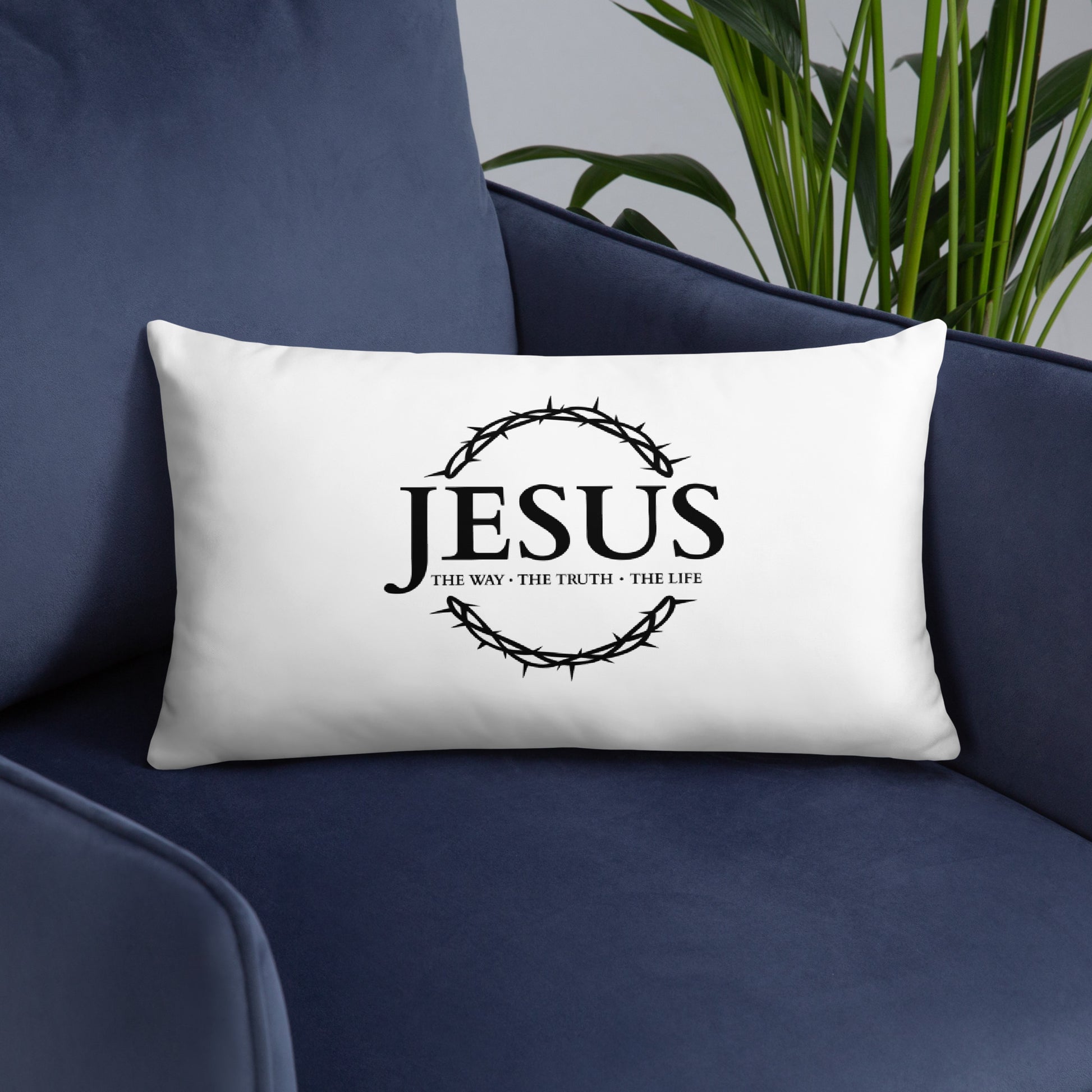 JESUS the Way, the Truth, the Life - Basic Pillow - Bright Design EN faith design by The Light of Life