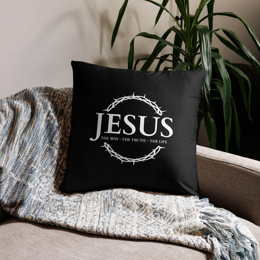 JESUS the Way, The Truth, The Life - Basic Pillow - D-Design EN ${variant-option} faith design by The Light of Life