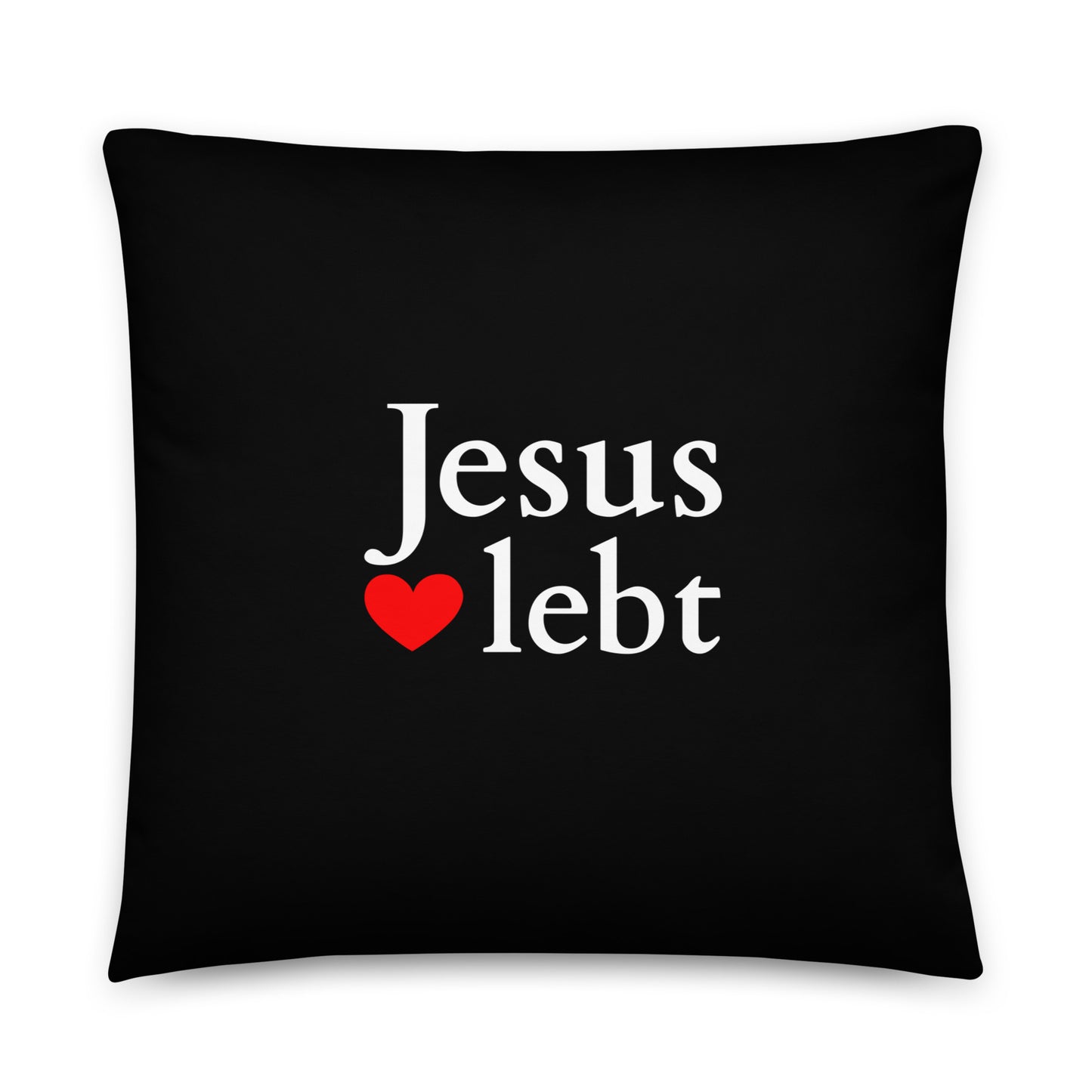 Jesus lebt - Basic-Kissen - Helles Design DE faith design by The Light of Life