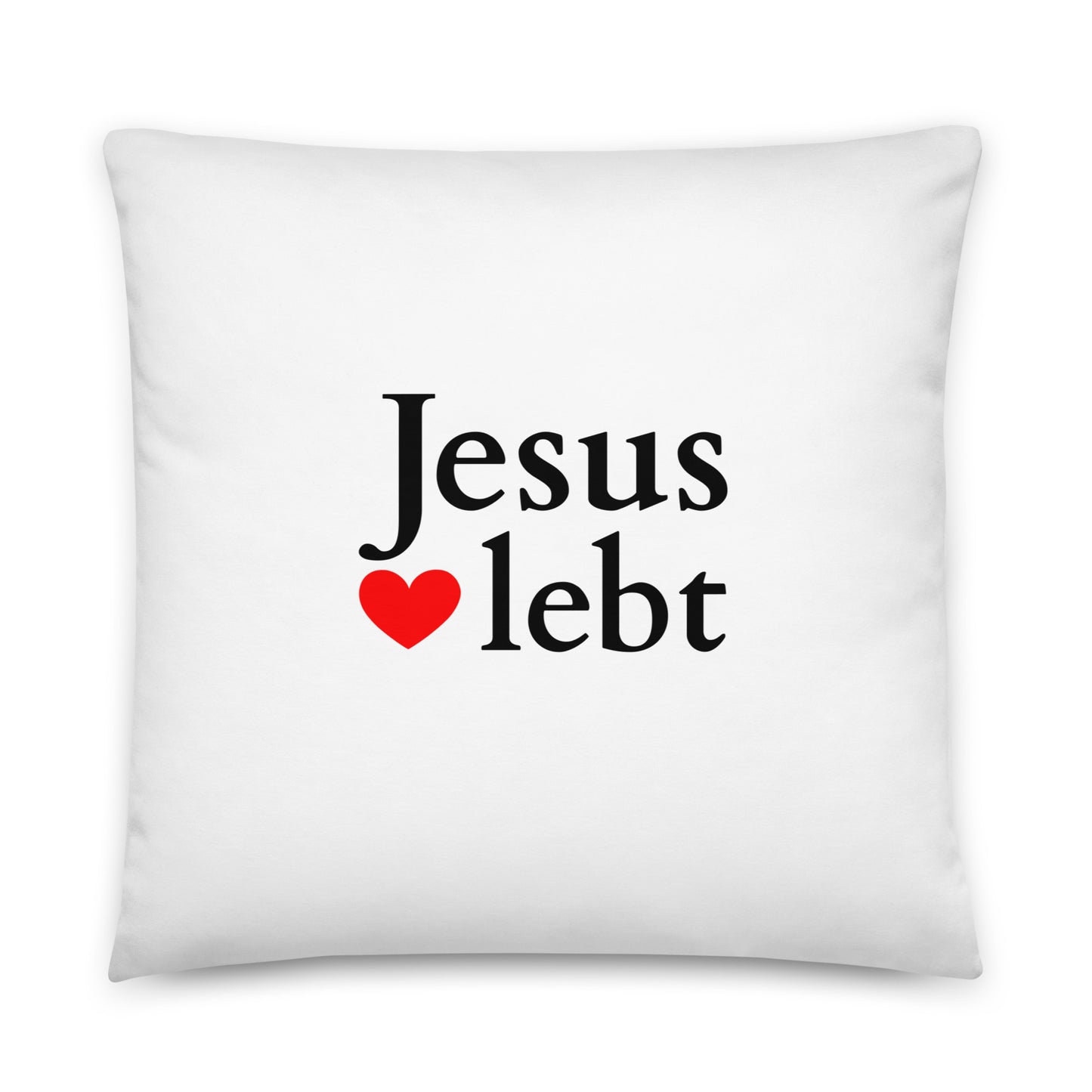 Jesus lebt - Basic-Kissen -Helles Design DE ${variant-option} faith design by The Light of Life