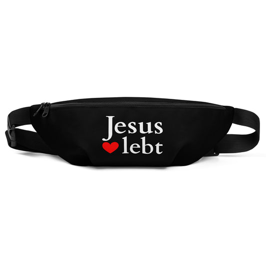 Jesus lebt Gürteltasche schwarz DE faith design by The Light of Life