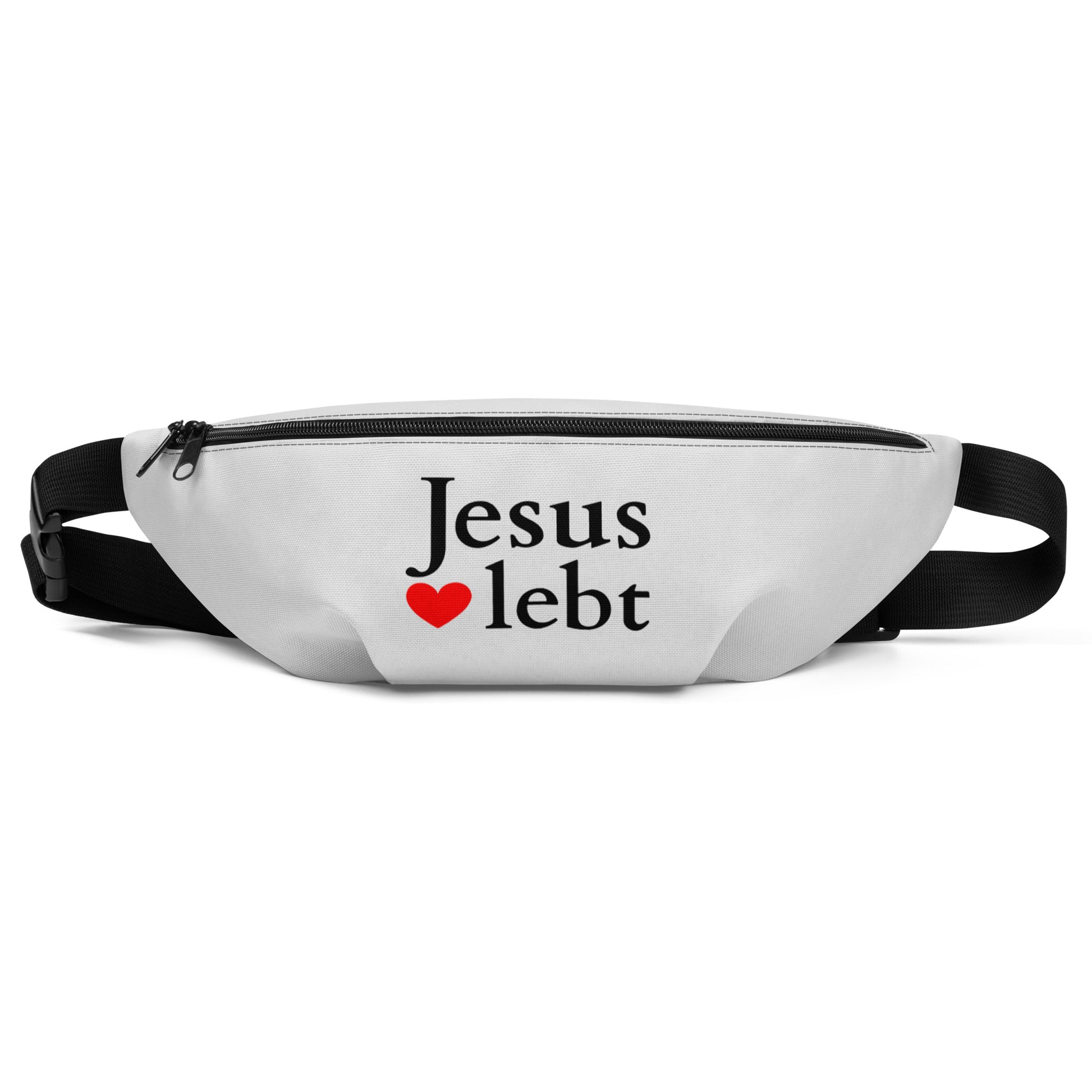Jesus lebt Gürteltasche Hellgrau DE faith design by The Light of Life