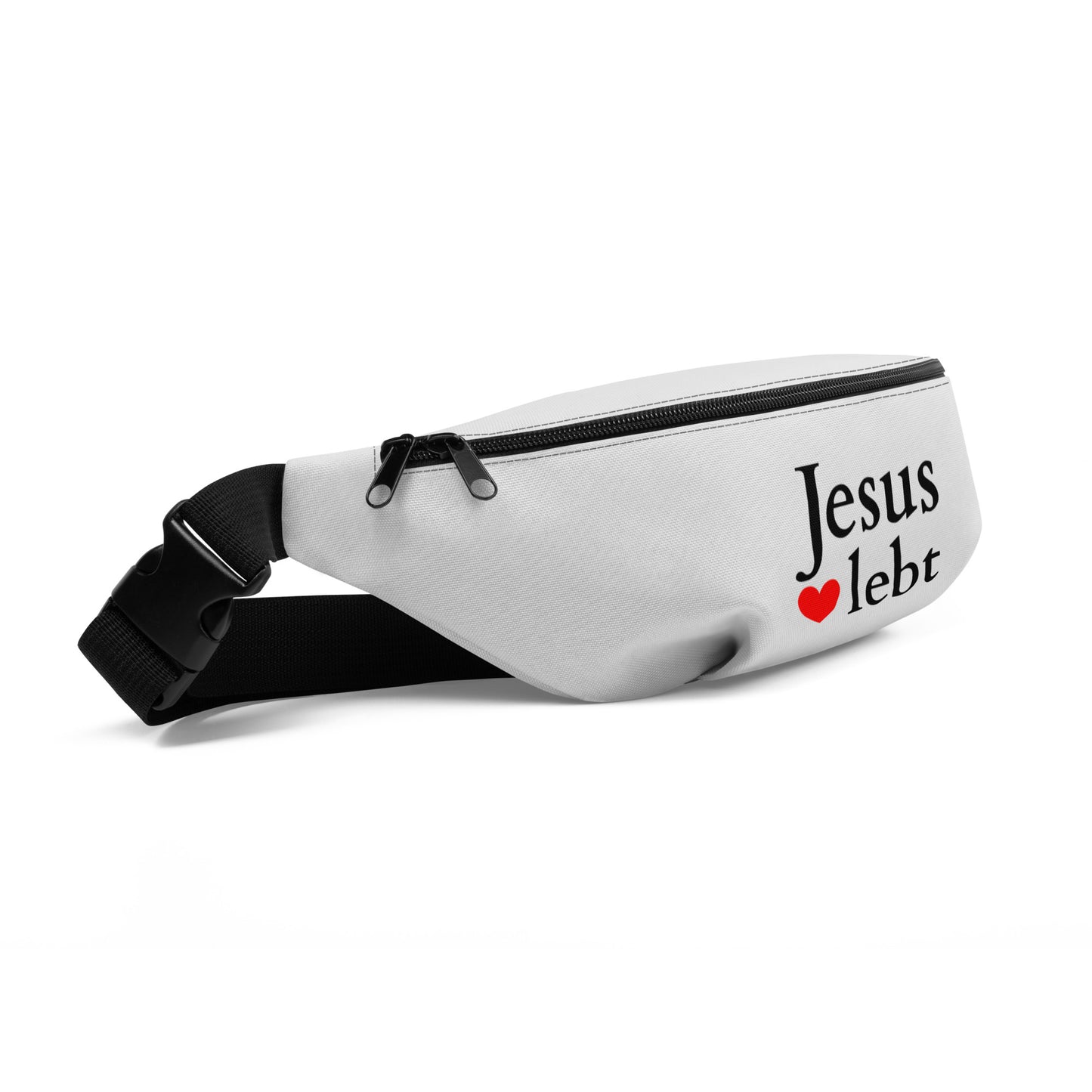 Jesus lebt Gürteltasche Hellgrau DE faith design by The Light of Life