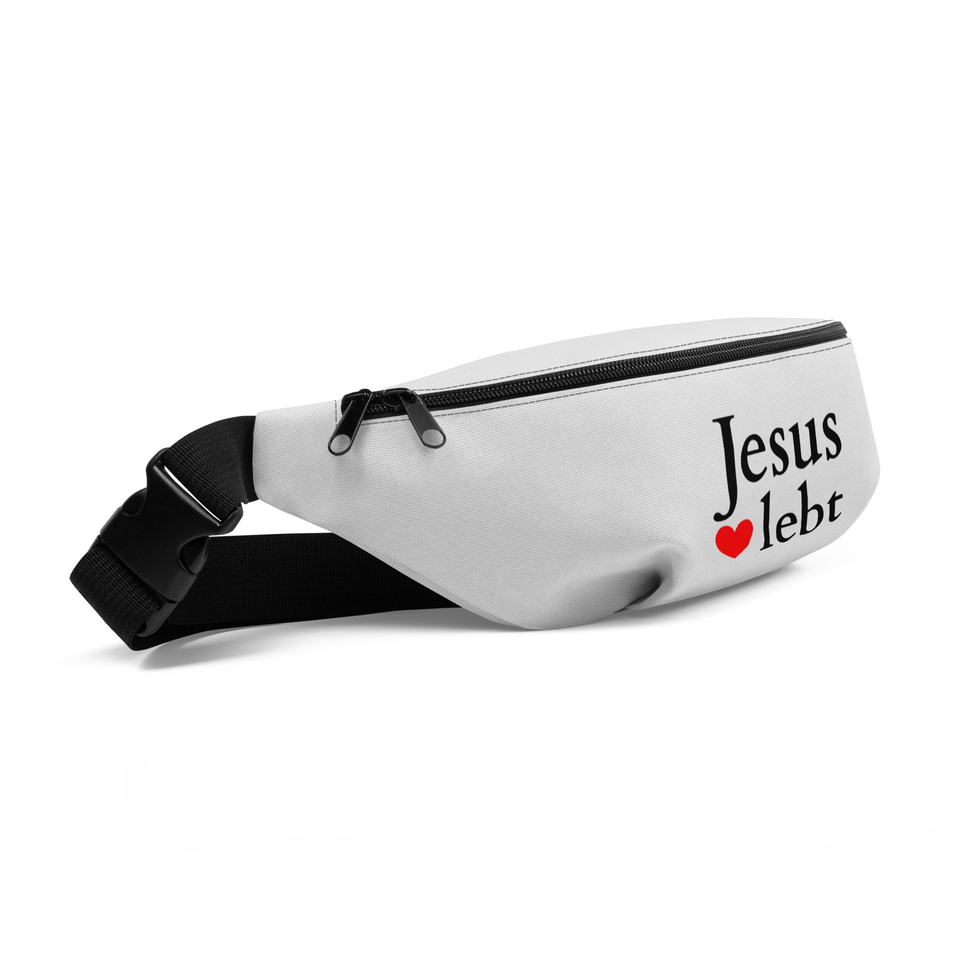 Jesus lebt Gürteltasche Hellgrau DE faith design by The Light of Life