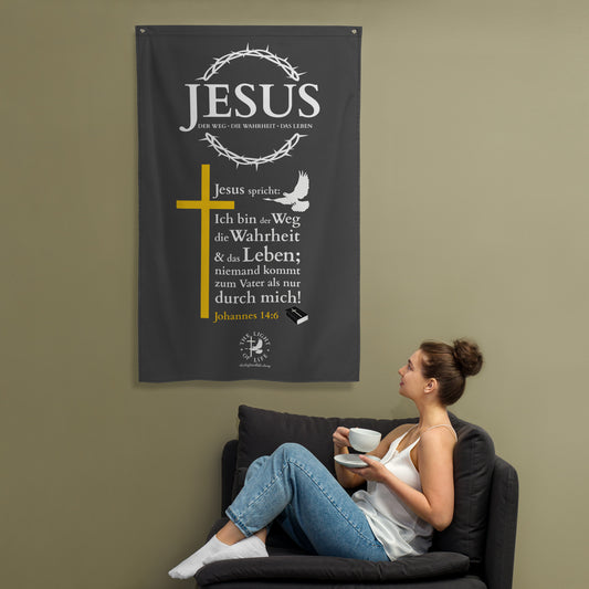 JESUS Johannes 14:6 - Fahne - The Light of Life DE ${variant-option} faith design by The Light of Life