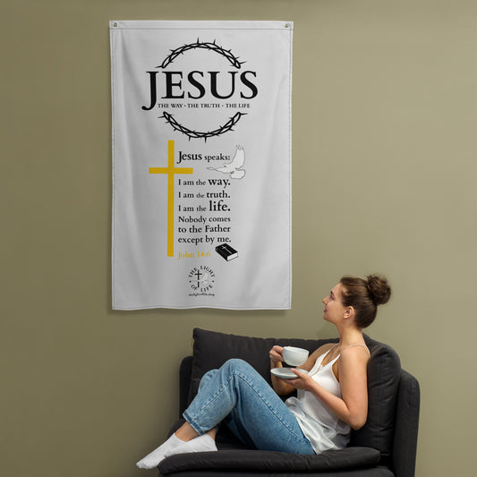 JESUS: The Way - Flag - Bright Design EN ${variant-option} faith design by The Light of Life