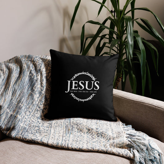 JESUS the Way, the Truth, the Life - Premium Pillow Case - D-Design EN ${variant-option} faith design by The Light of Life