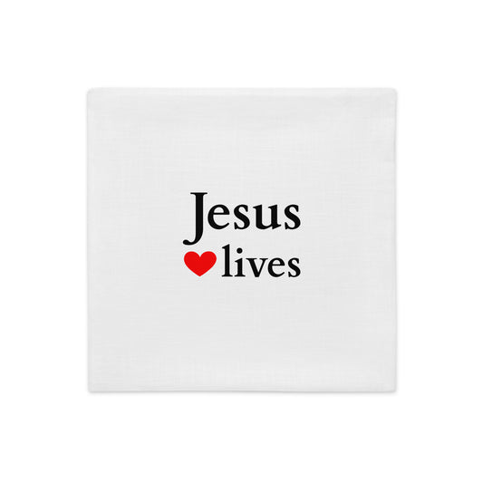 Jesus lives - Premium Pillow Case -Bright Design EN faith design by The Light of Life