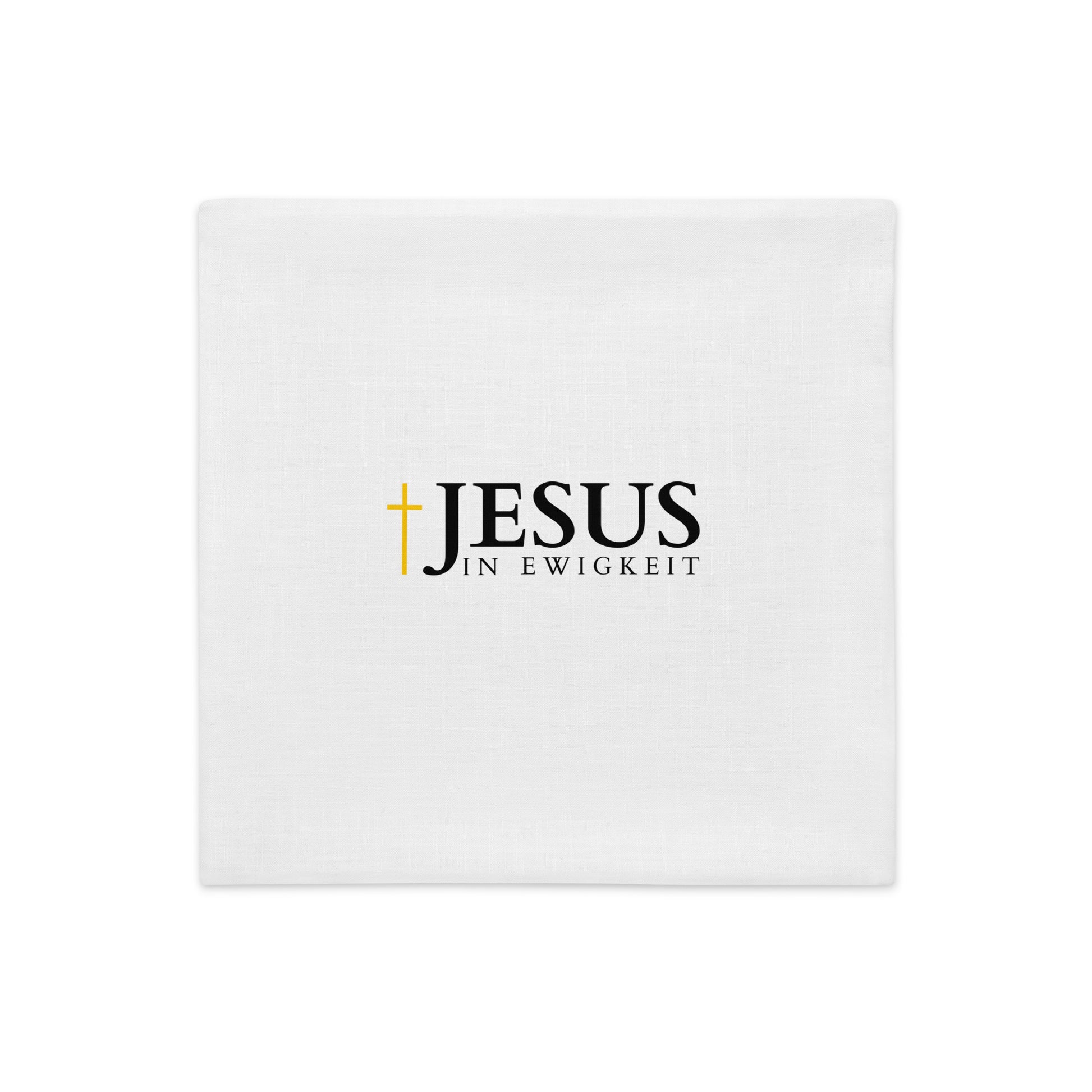 JESUS in Ewigkeit - Premium-Kissenbezug - Helles Design DE ${variant-option} faith design by The Light of Life