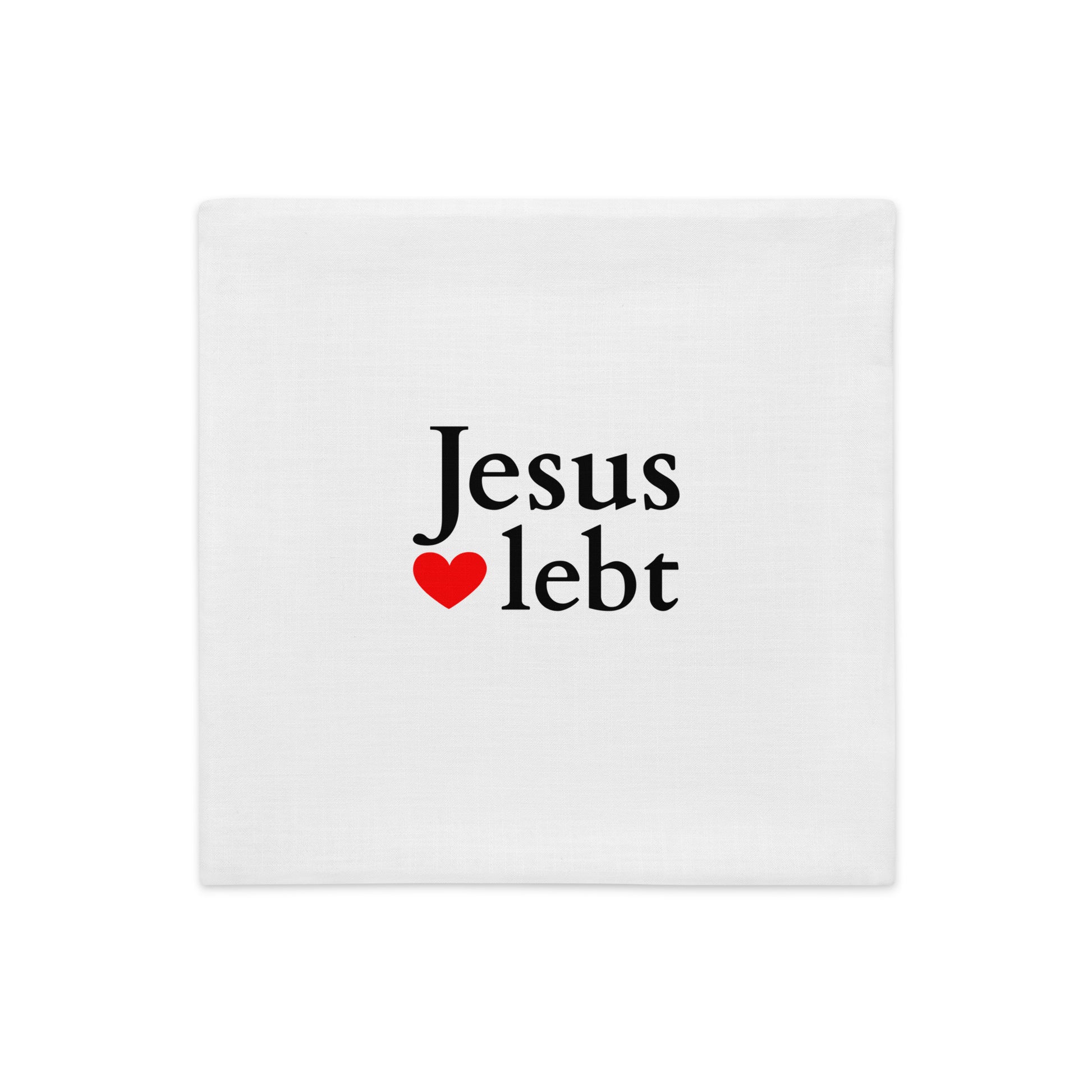 Jesus lebt - Premium-Kissenbezug - Helles Design DE ${variant-option} faith design by The Light of Life