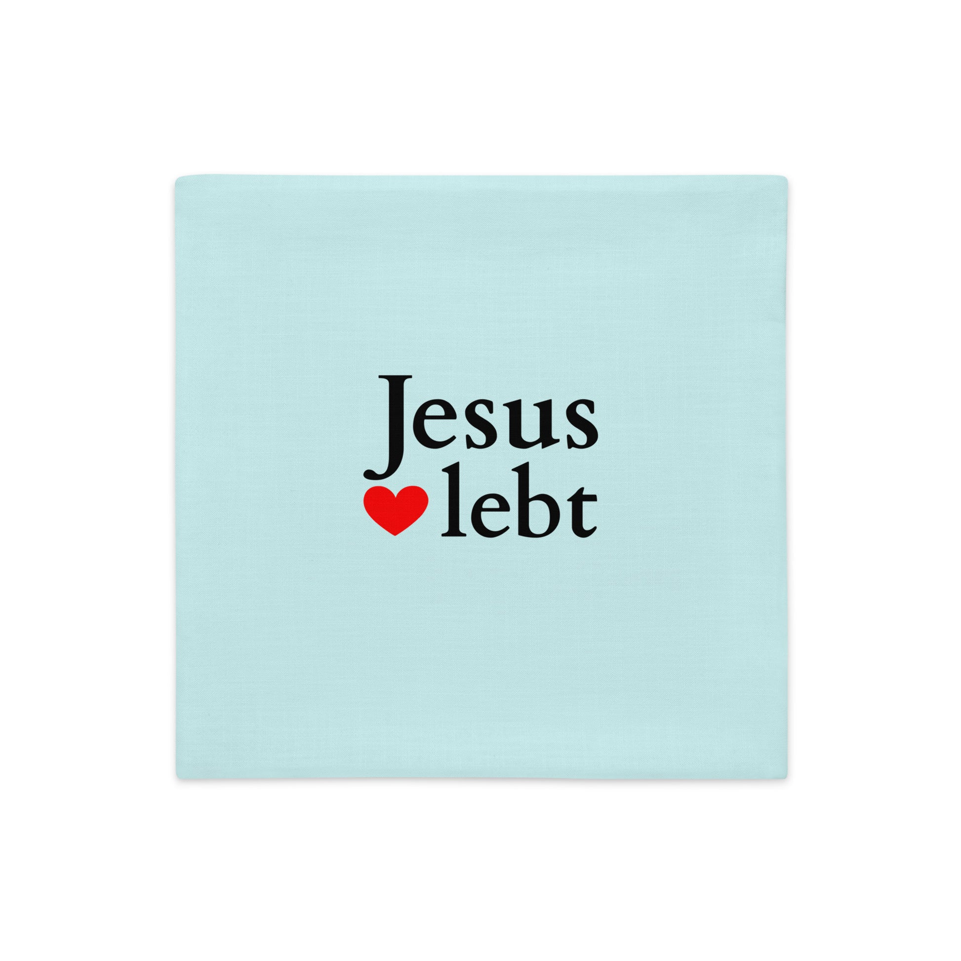 Jesus lebt - Premium-Kissenbezug - Helles Design DE ${variant-option} faith design by The Light of Life