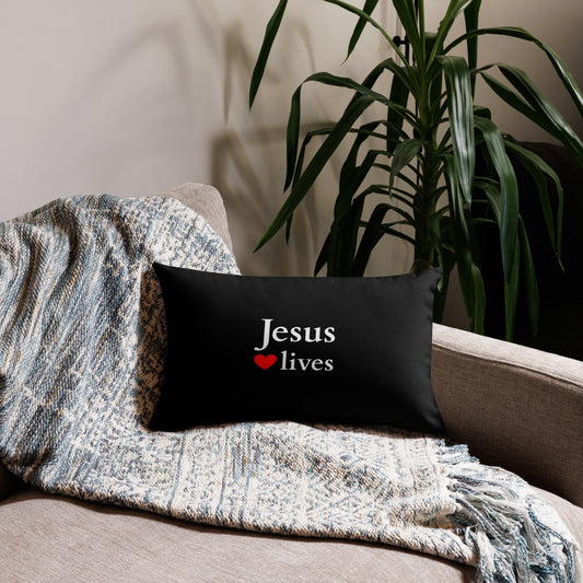 Jesus lives - Premium Pillow Case - D-Design EN faith design by The Light of Life