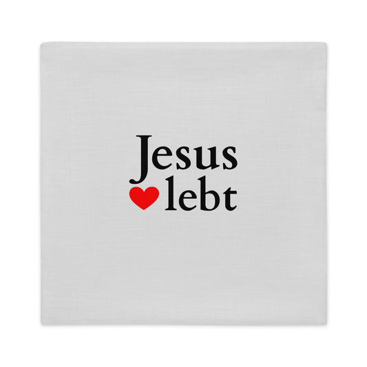 JESUS lebt - Premium-Kissenbezug ${variant-option} faith design by The Light of Life