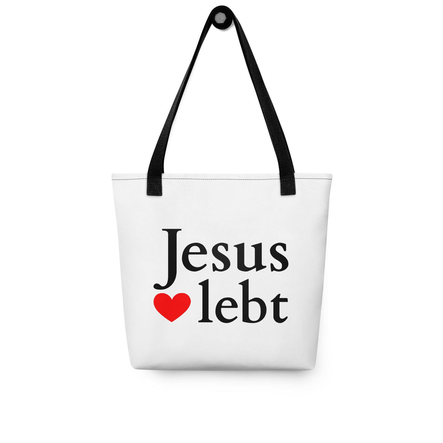 Jesus lebt - Stoffbeutel weiß DE faith design by The Light of Life