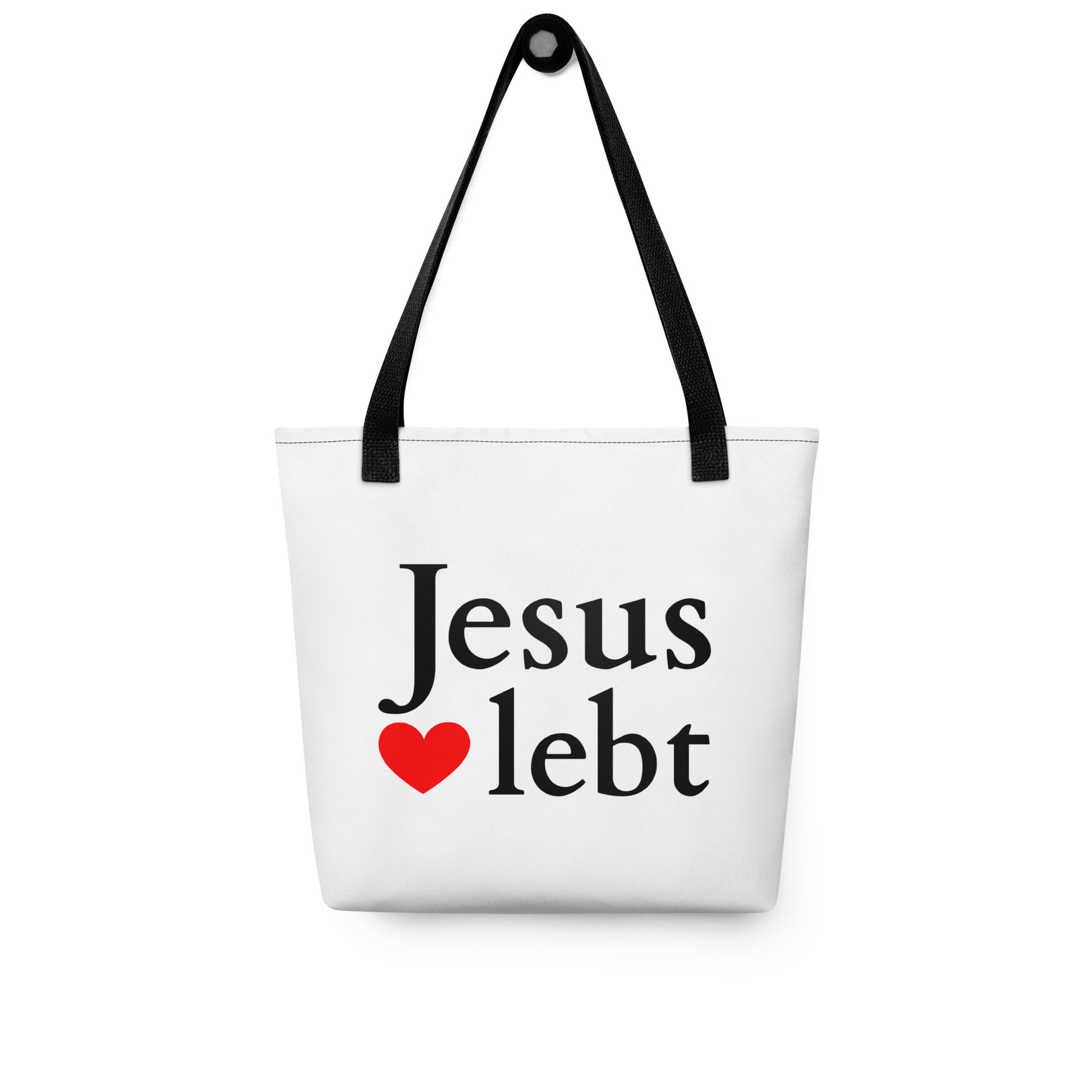 Jesus lebt - Stoffbeutel weiß DE faith design by The Light of Life