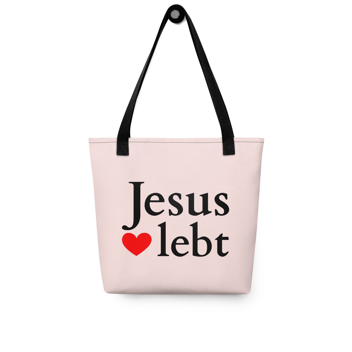 Jesus lebt - Stoffbeutel Pink DE faith design by The Light of Life