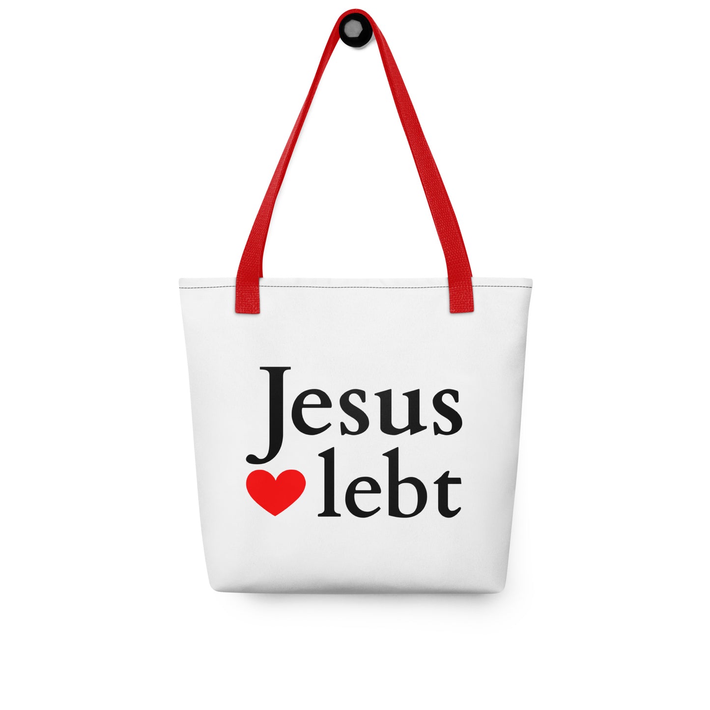 Jesus lebt - Stoffbeutel weiß DE faith design by The Light of Life