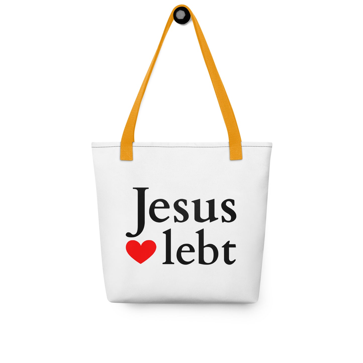 Jesus lebt - Stoffbeutel weiß DE faith design by The Light of Life