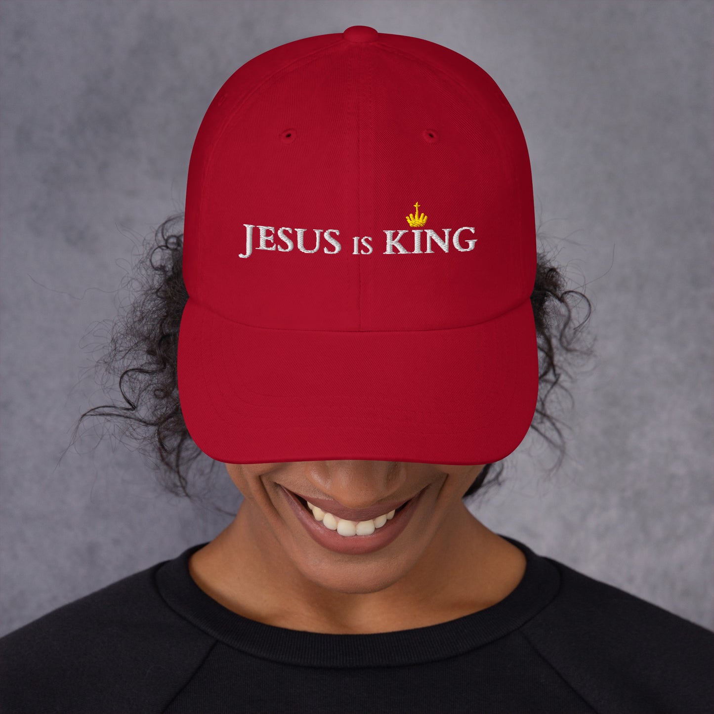 JESUS is KING - Dad-Hat DE dunkles Design ${variant-option} faith design by The Light of Life