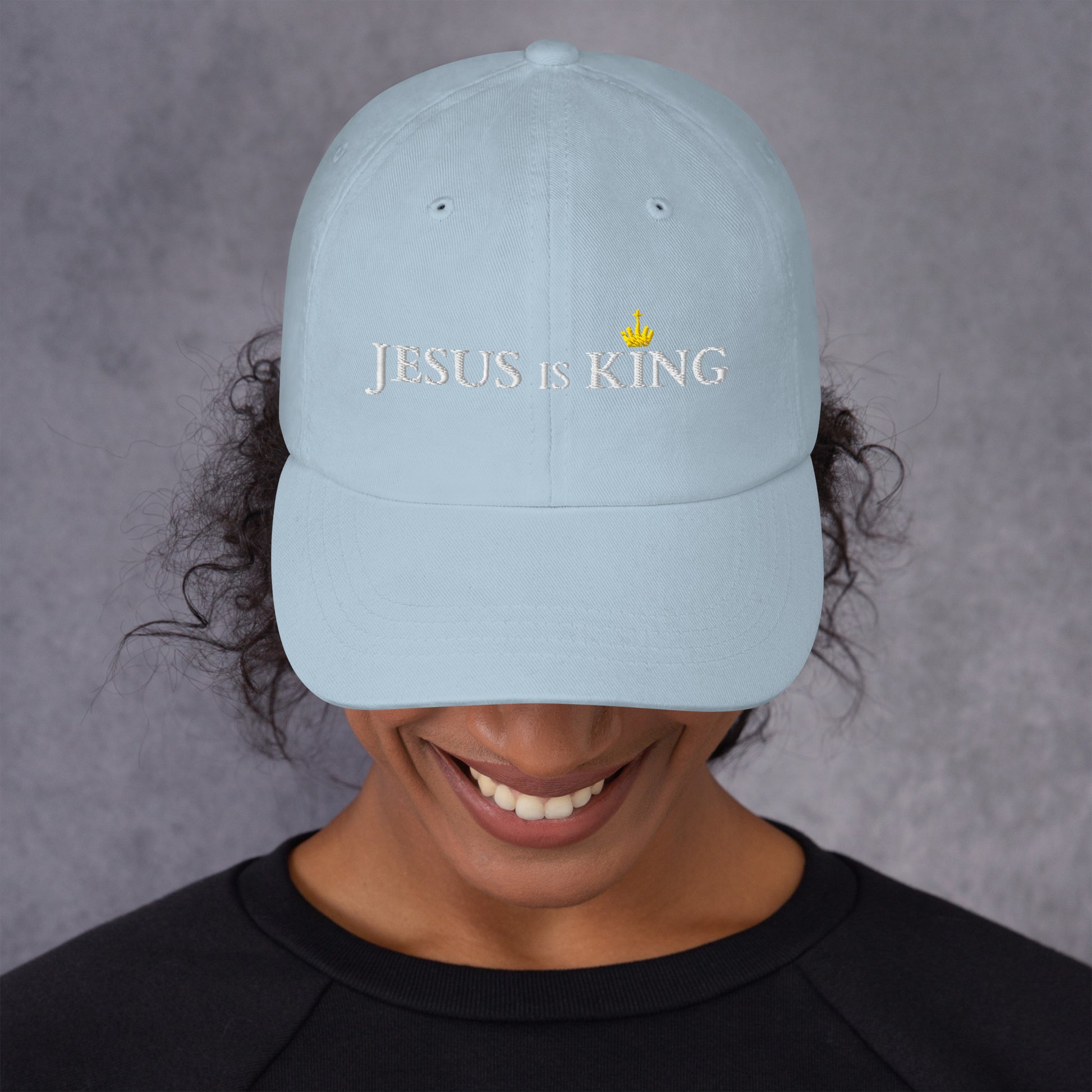 JESUS is KING - Dad-Hat DE dunkles Design ${variant-option} faith design by The Light of Life