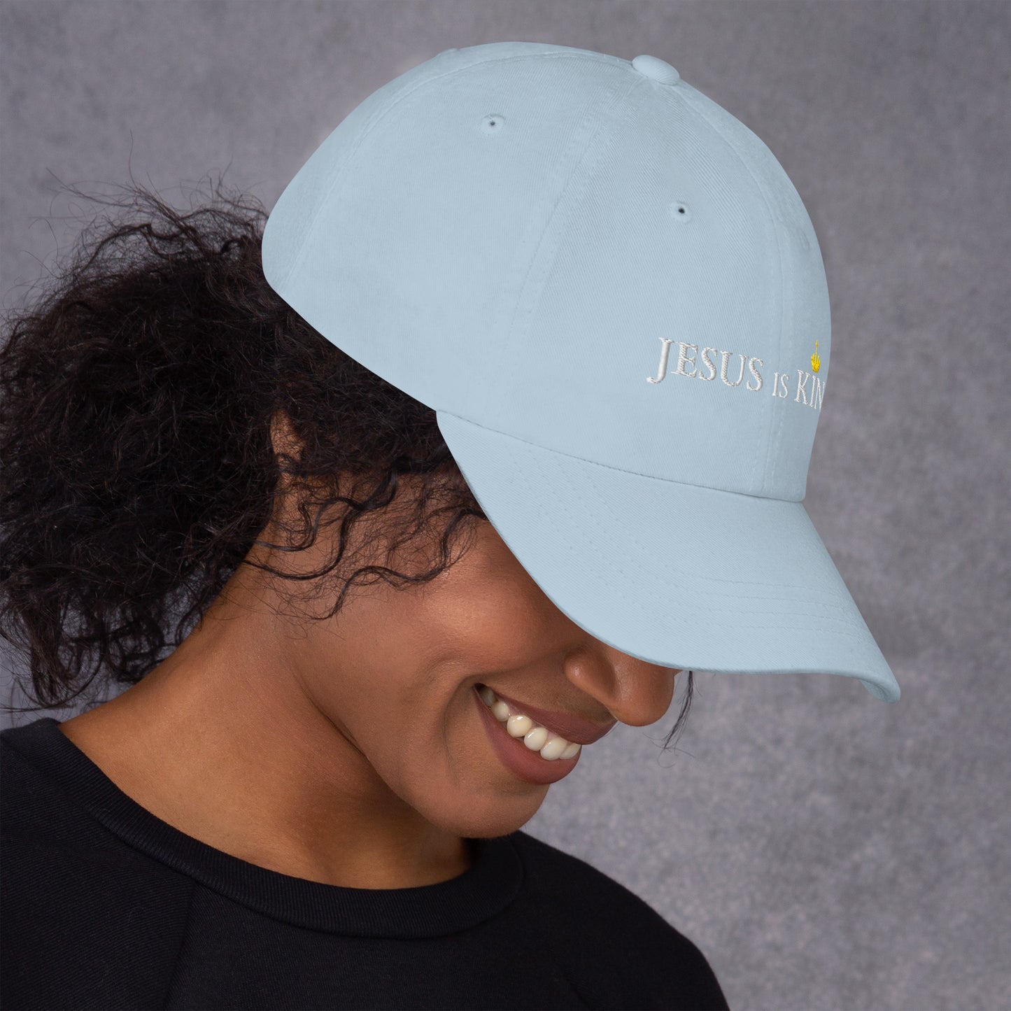 JESUS is KING - Dad-Hat DE dunkles Design ${variant-option} faith design by The Light of Life