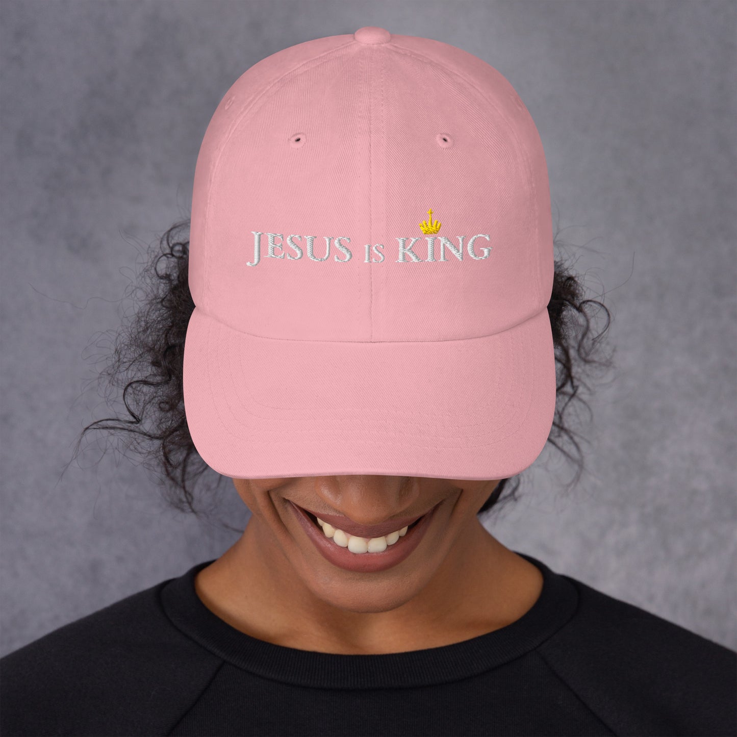 JESUS is KING - Dad-Hat DE dunkles Design ${variant-option} faith design by The Light of Life