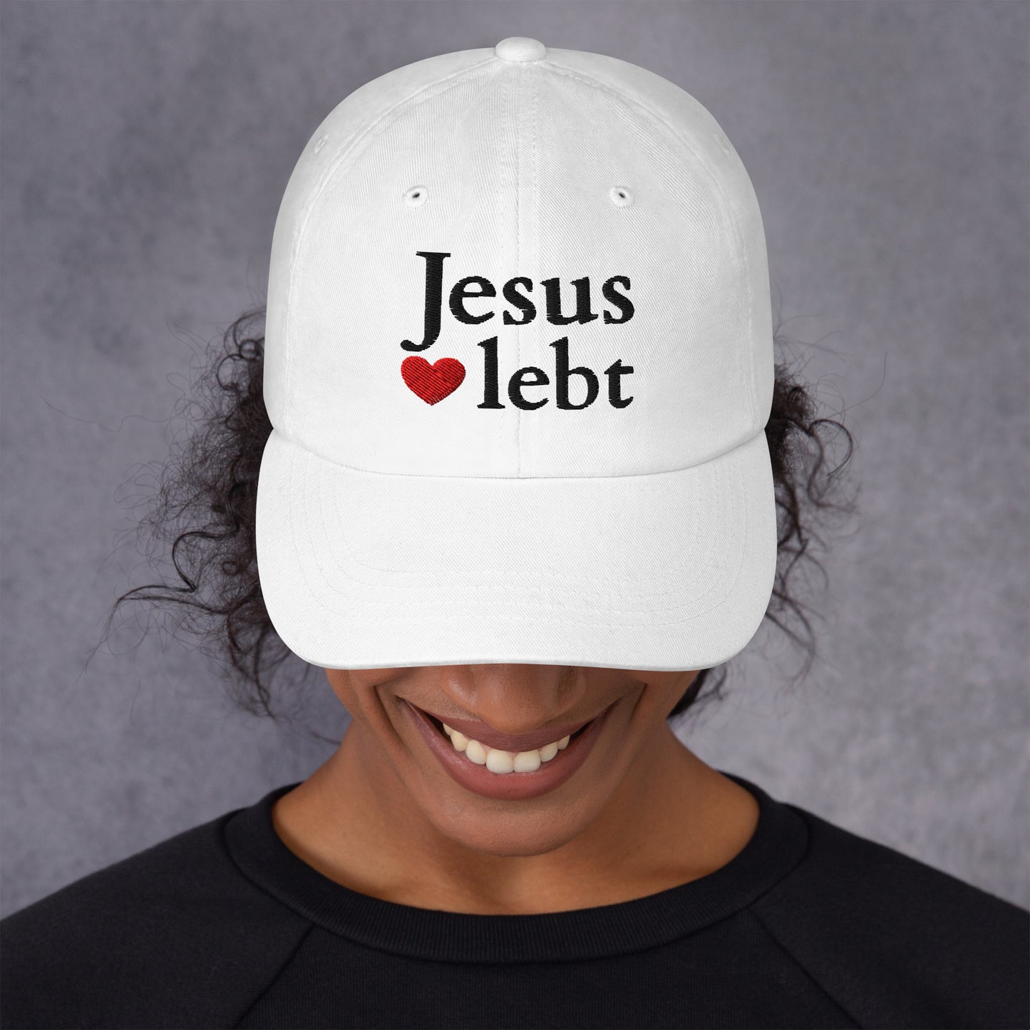 Jesus lebt - Dad-Hat DE helles Design faith design by The Light of Life