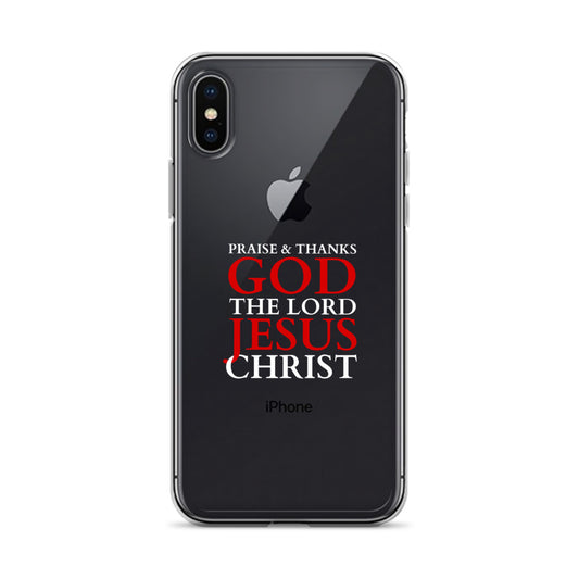 Praise & Thanks the Lord - Clear Case for iPhone® - dark Design EN ${variant-option} faith design by The Light of Life