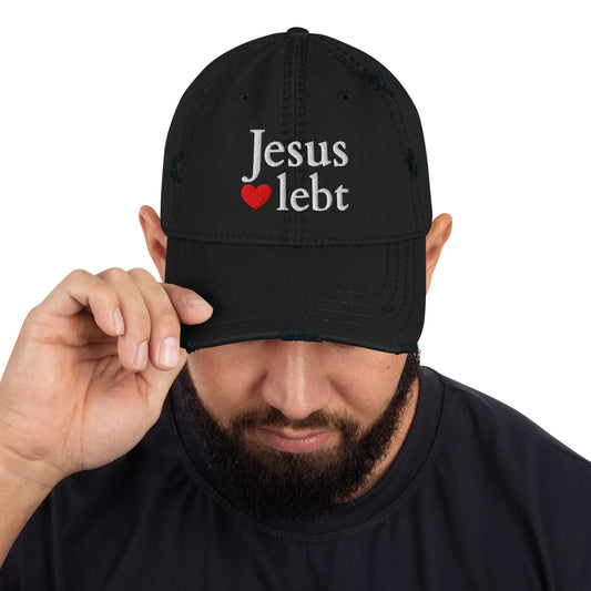 Jesus lebt - Dad-Hat im Used-Look DE ${variant-option} faith design by The Light of Life