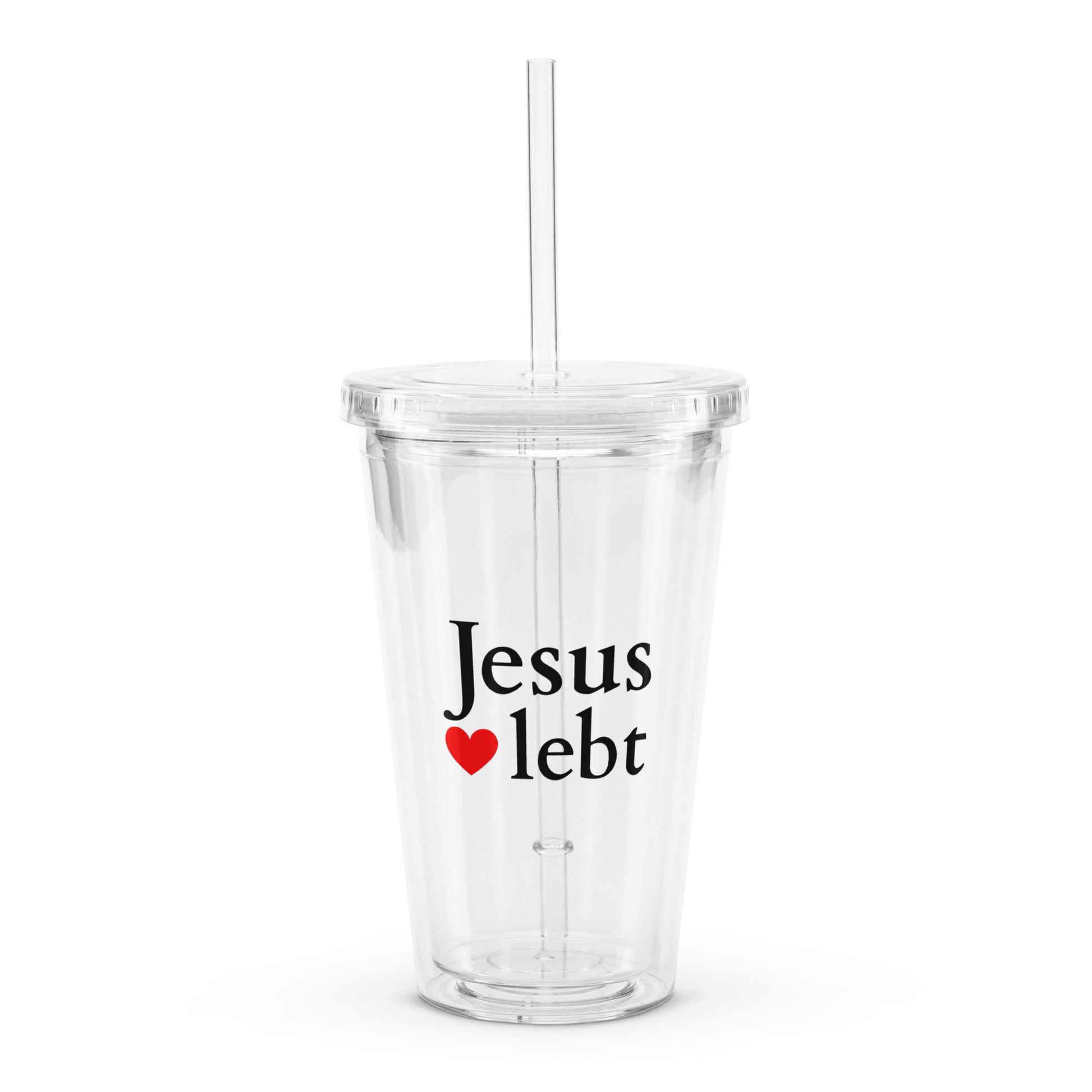 Jesus lebt - Becher aus Plastik - helles Design DE faith design by The Light of Life