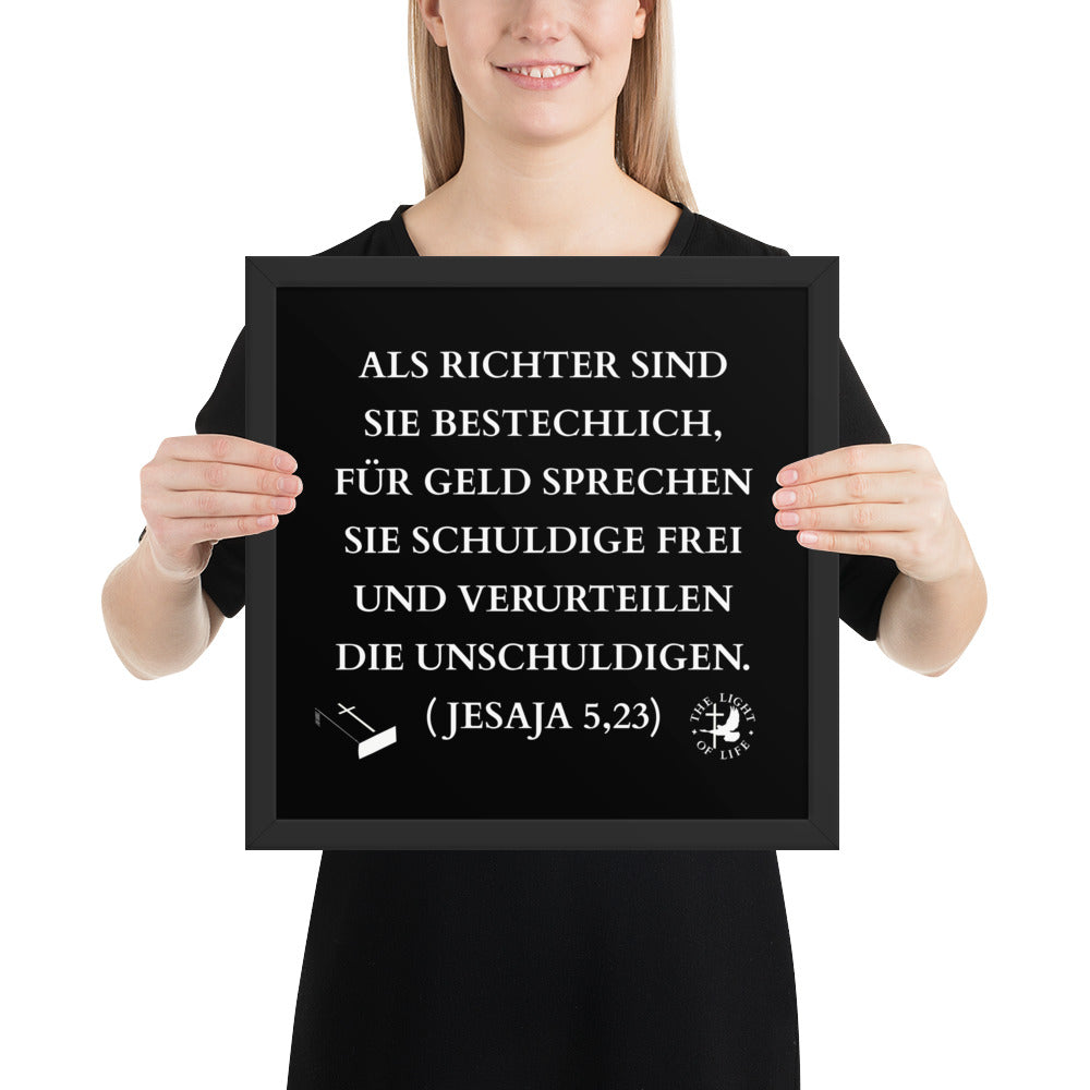 Gerahmtes Poster kaufen mit Jesaja Bibelvers, elegante schwarze Holzrahmenverzierung, inspirational wall art.