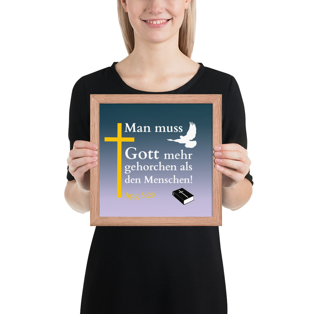 Gerahmtes Poster kaufen mit christlichem Design und Bibelzitat, ideal für jeden Raum.